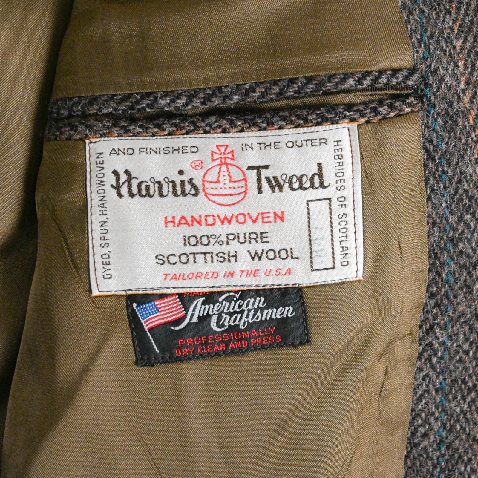 Harris Tweed Harris Tweed 44US Scottish Wool Sport Coat Haevy herringbone Size US L / EU 52-54 / 3 - 8 Thumbnail