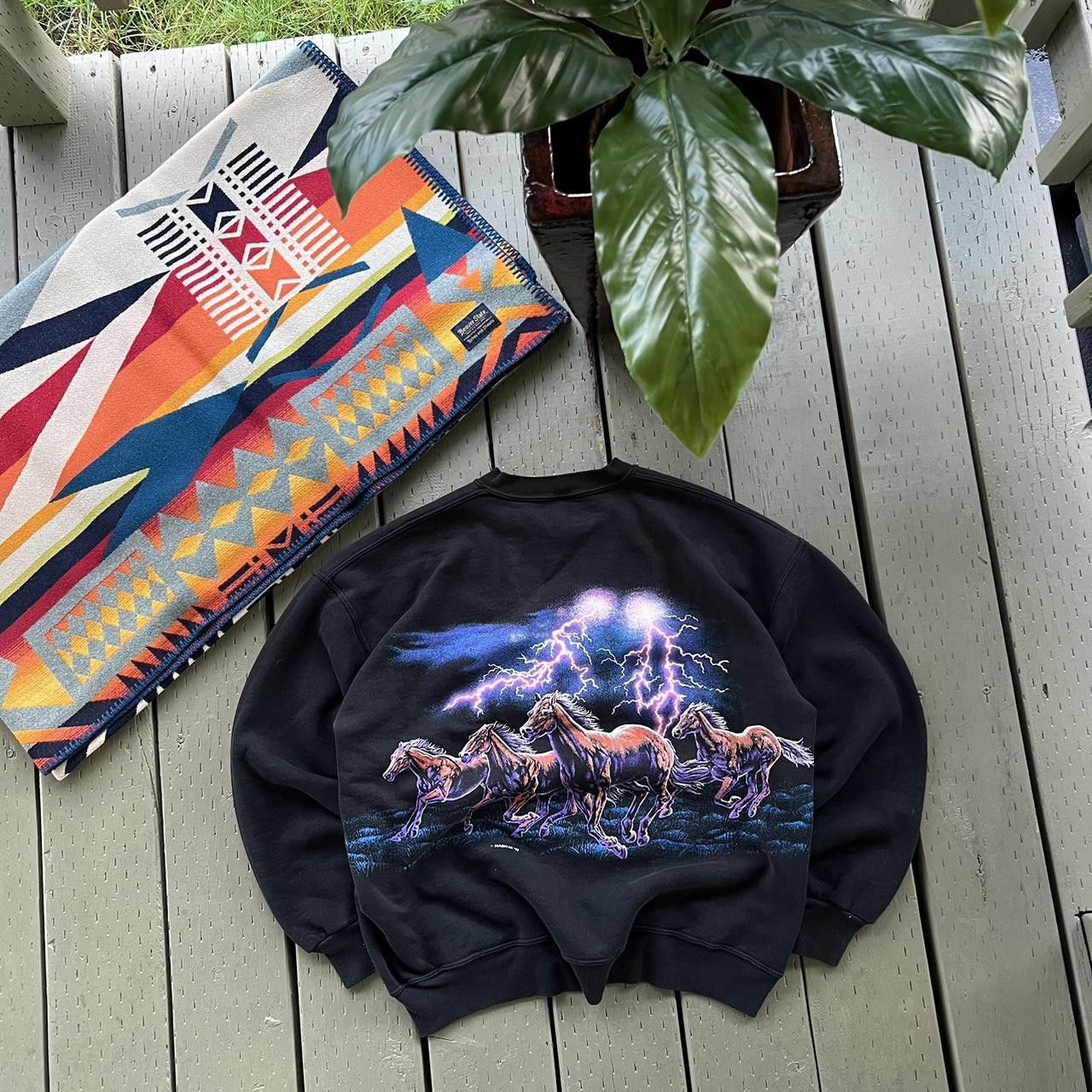 Vintage Vintage 92 Habitat Hab-A-Rap Graphics Horses Lightning Size US XL / EU 56 / 4 - 4 Thumbnail