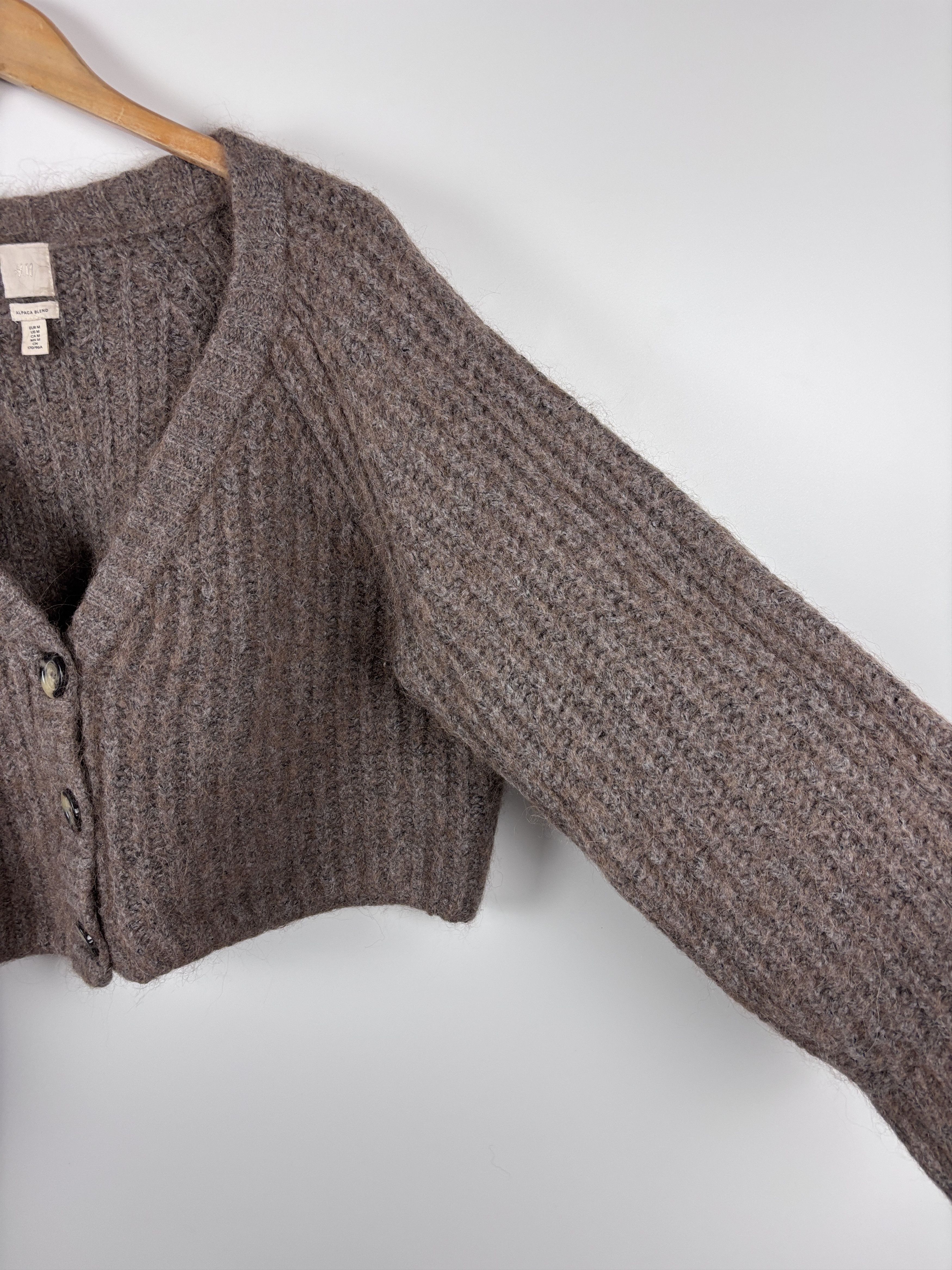 H&M H&M Alpaca Cropped Mustard Cardigan Sweater Oversized M Size M / US 6-8 / IT 42-44 - 4 Thumbnail
