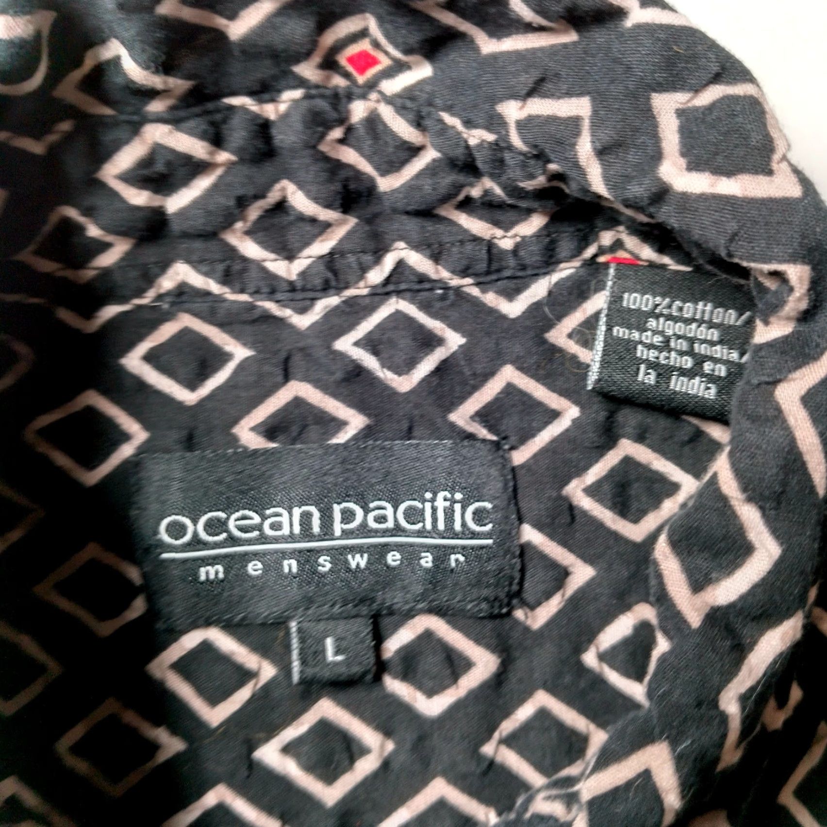 Ocean Pacific VINTAGE Ocean Pacific 90s Shirt Men Large Blue Button-Up Geometric Surf Boho Size US L / EU 52-54 / 3 - 6 Thumbnail