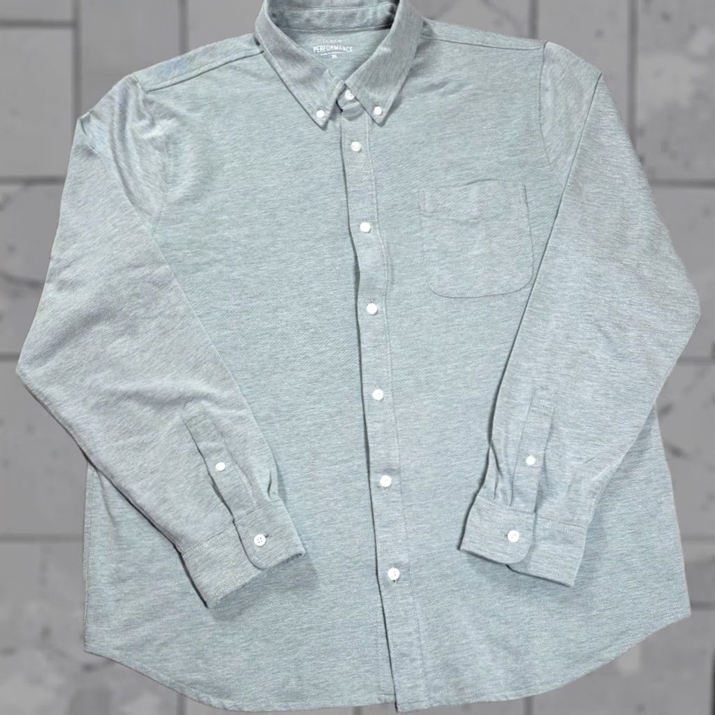 J.Crew J. Crew Performance Knit Oxford Shirt Men XL Green Long Sleeve Button-Up Stretch Shirt Size US XL / EU 56 / 4 - 1 Thumbnail