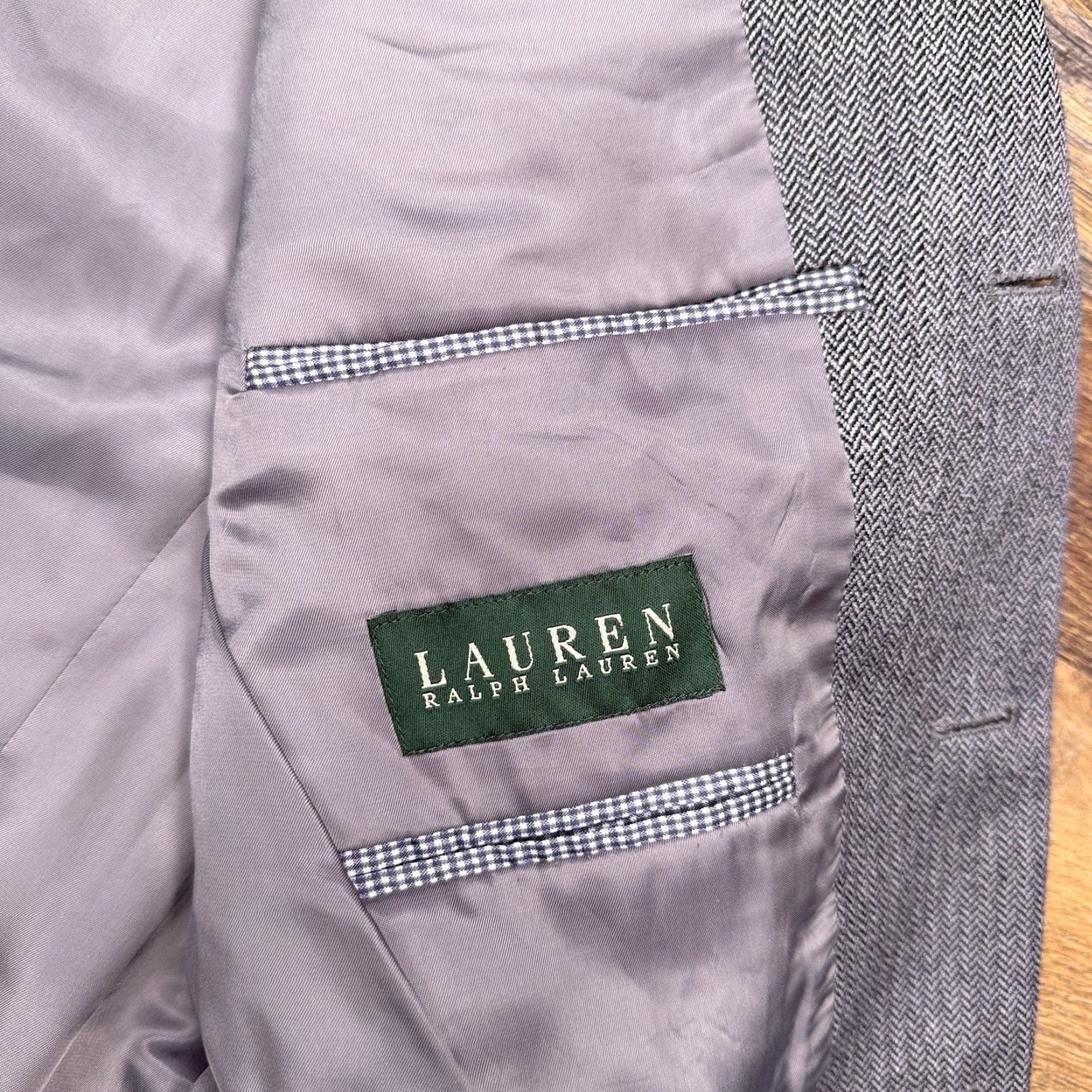 Ralph Lauren Lauren Ralph Lauren Blazer Sport Coat Jacket Short Gray Tweed Herringbone Wool 42 Regular Men's Size US 42 / EU 58 - 4 Thumbnail