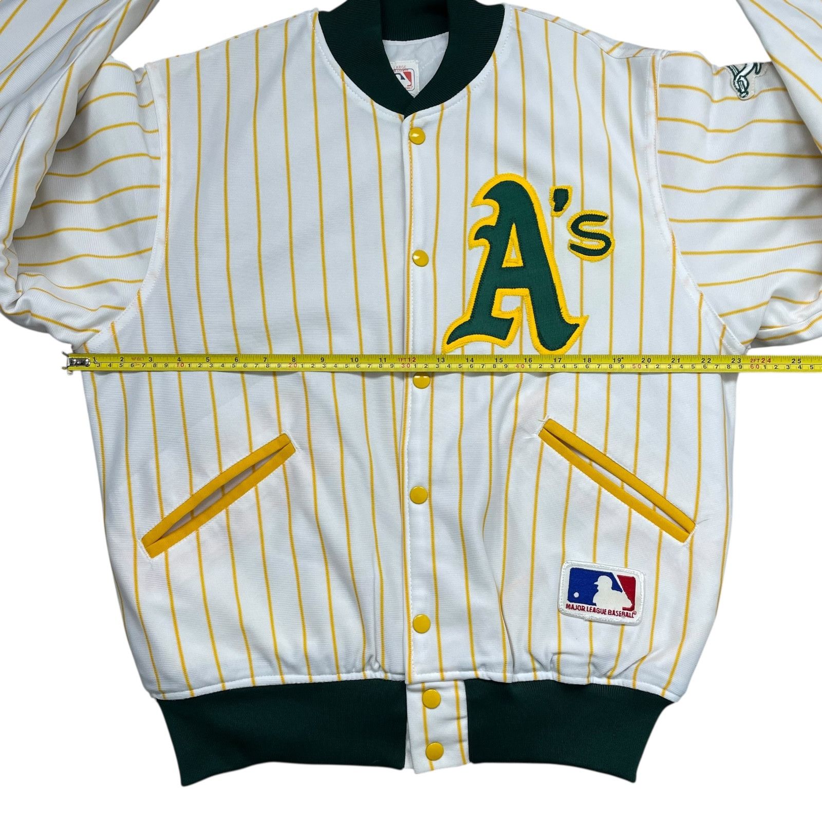 MLB VTG 90s OAKLAND ATHLETICS A’S FELCO PINSTRIPE BOMBER JACKET Size US L / EU 52-54 / 3 - 7 Thumbnail