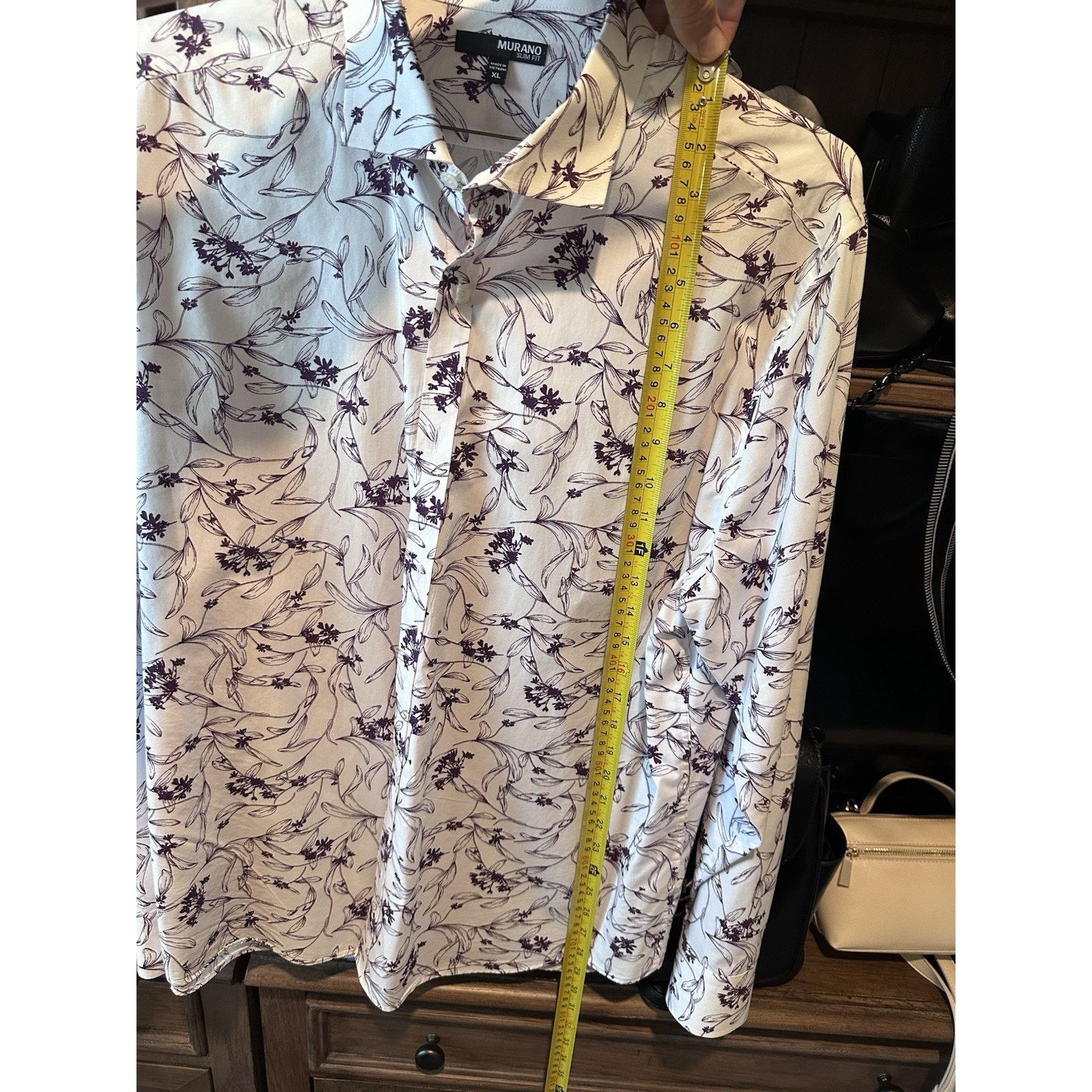 Murano Murano Slim Fit Long Sleeve Purple And White XL Size US XL / EU 56 / 4 - 4 Thumbnail