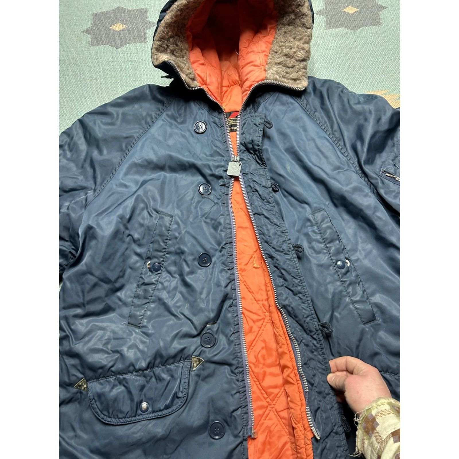 Sears VINTAGE Sears parka jacket N-3B style snorkel puffer coat blue XL tall Men Jacket Size US XL / EU 56 / 4 - 5 Thumbnail