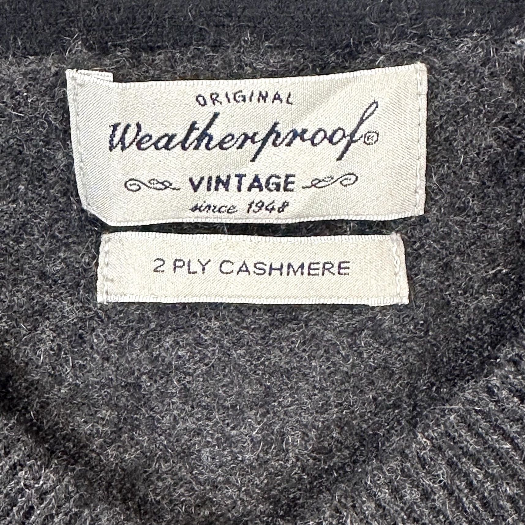 Weatherproof Weatherproof Mens Large 2 Ply Cashmere Knit Sweater Gray V-Neck Crewneck Classic All Seasons Lightweight Knit - Holiday? Size US L / EU 52-54 / 3 - 6 Thumbnail
