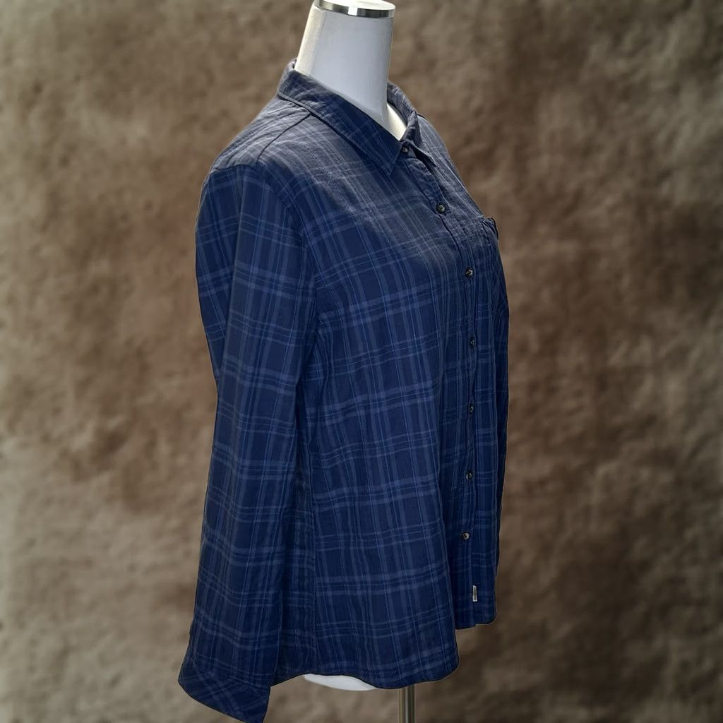Vintage Backcountry Plaid Button Up Shirt Womens Large Blue Lightweight Casual Cozy Relaxed Fit Size L / US 10 / IT 46 - 1 Thumbnail