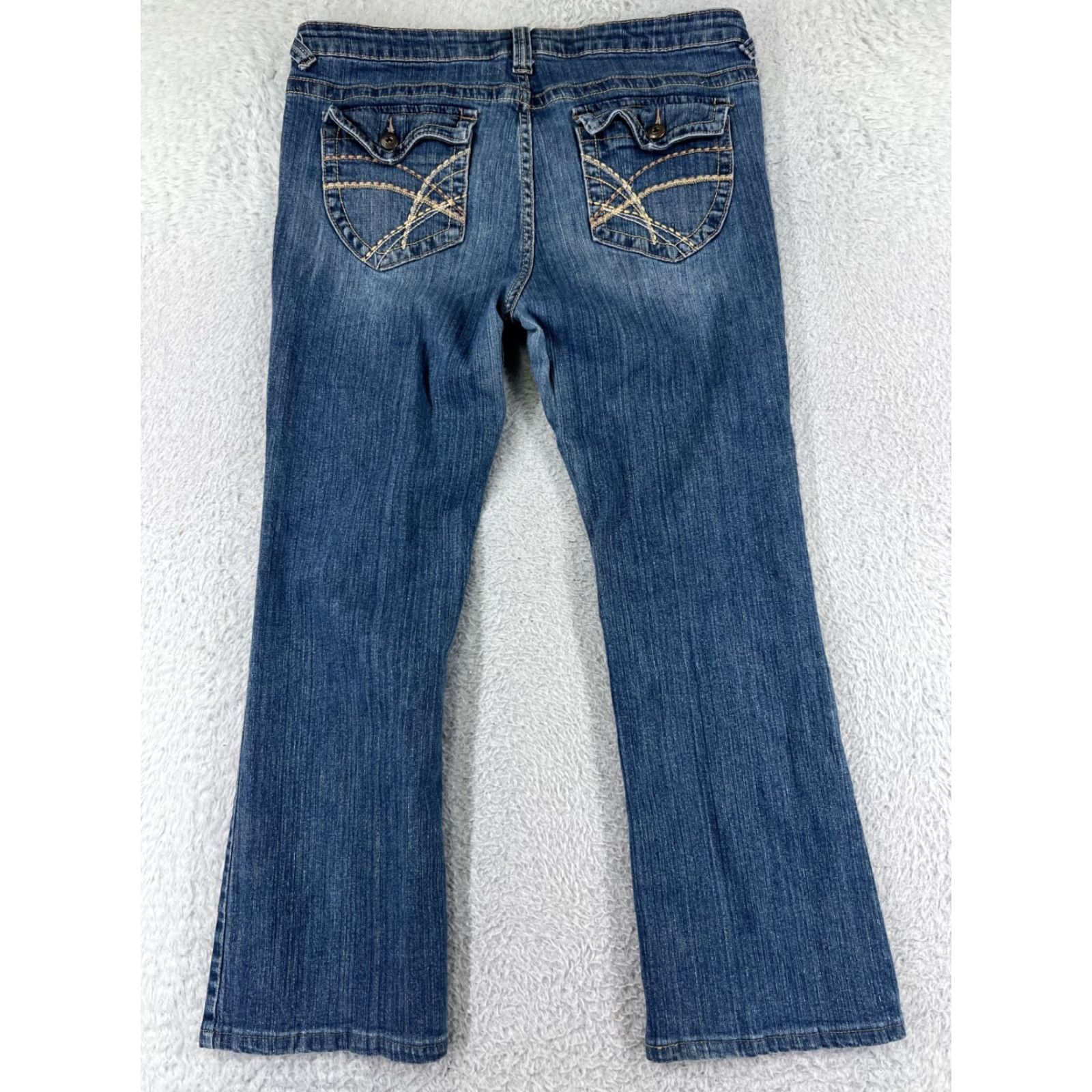 Guess VINTAGE Guess Jeans Womens 13 Blue Denim Jeans Bootcut Embellished Logo 5-Pocket Cotton Blend Blue Size 34" / US 12 / IT 48 - 2 Thumbnail