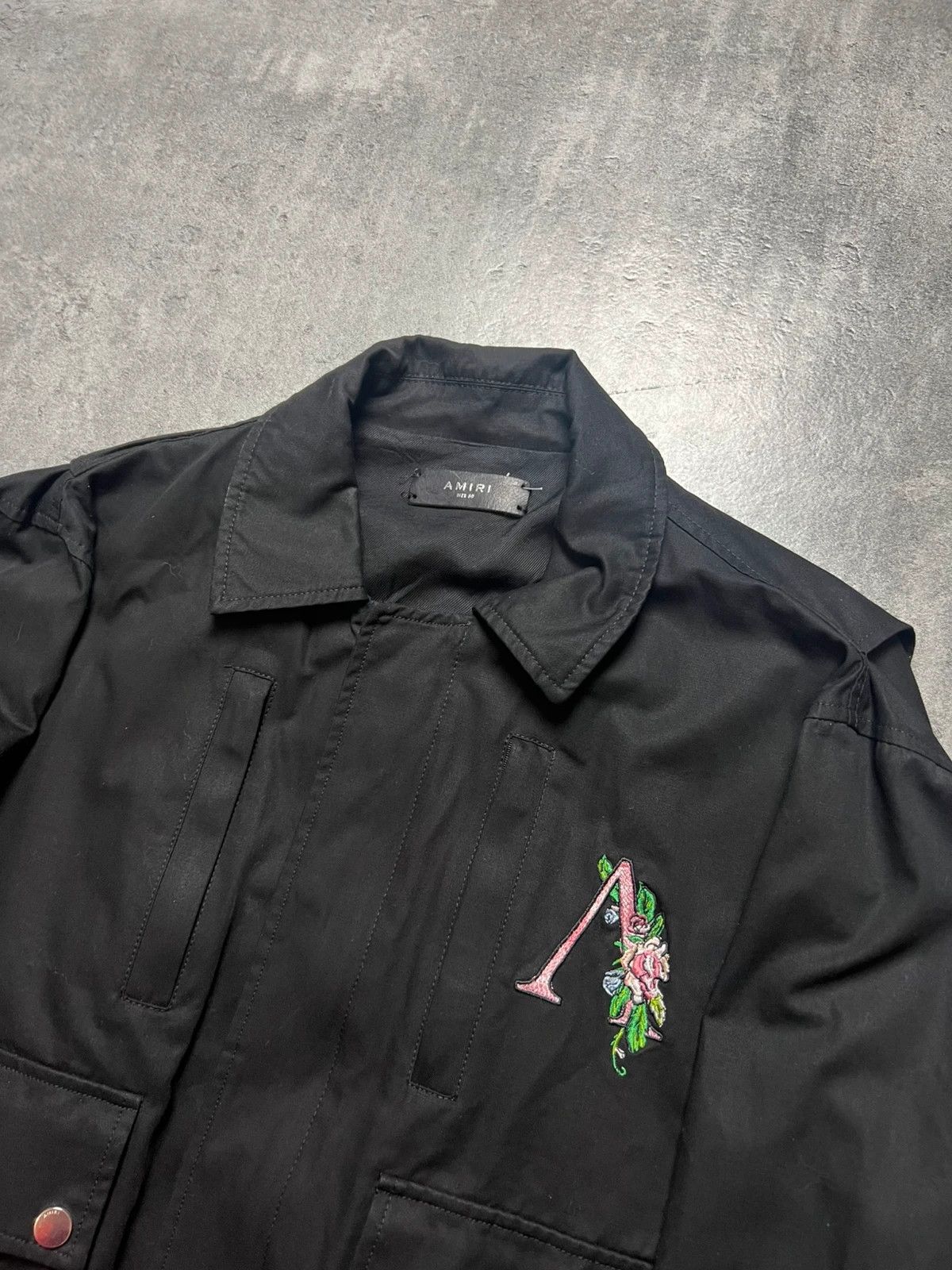 Amiri Amiri Floral logo black ZIP Bomber luxury Size US S / EU 44-46 / 1 - 3 Thumbnail