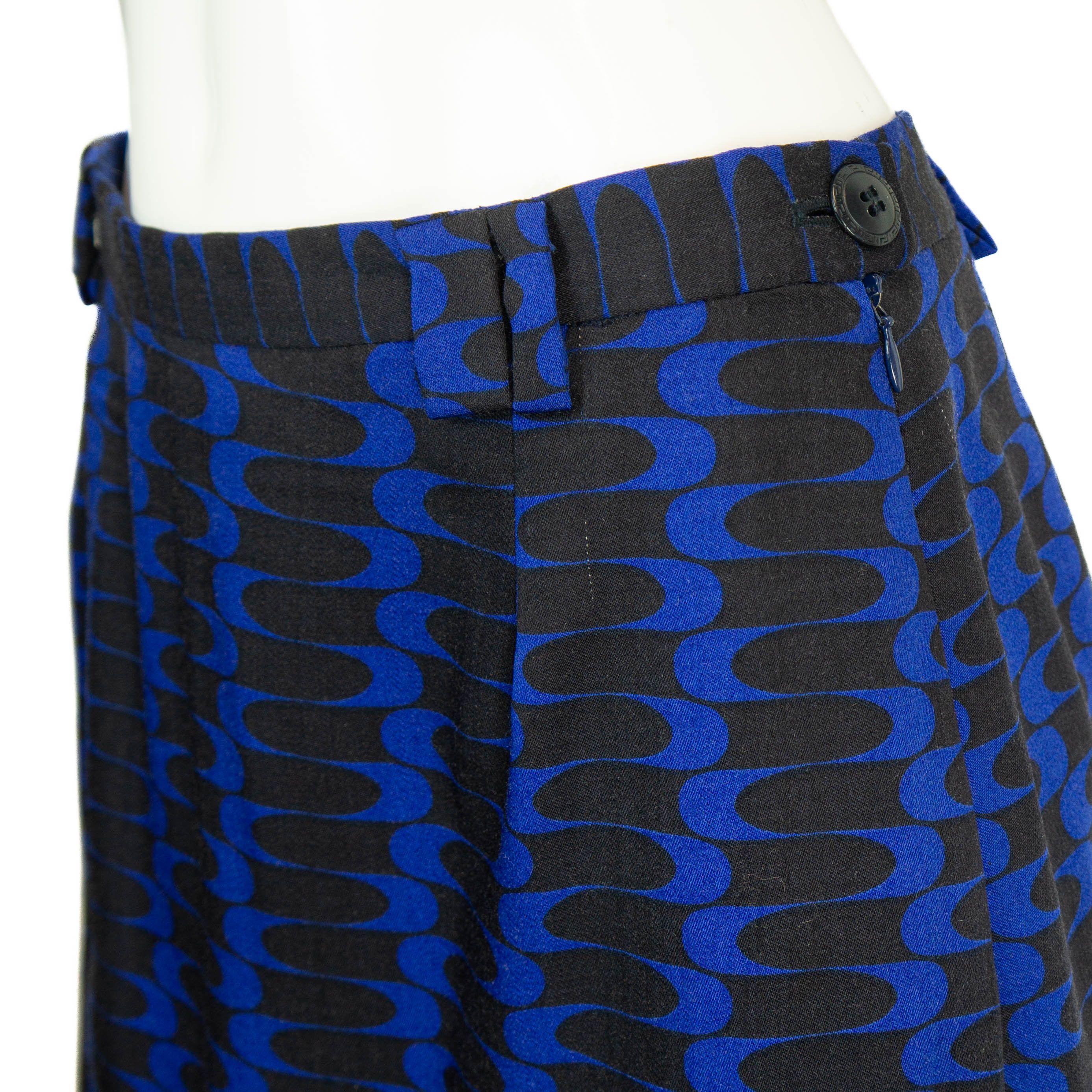 Versace × Versace Jeans Couture × Vintage VERSACE Jeans Couture Abstract Blue Skirt Suit Vintage 00s Size S / US 4 / IT 40 - 10 Thumbnail