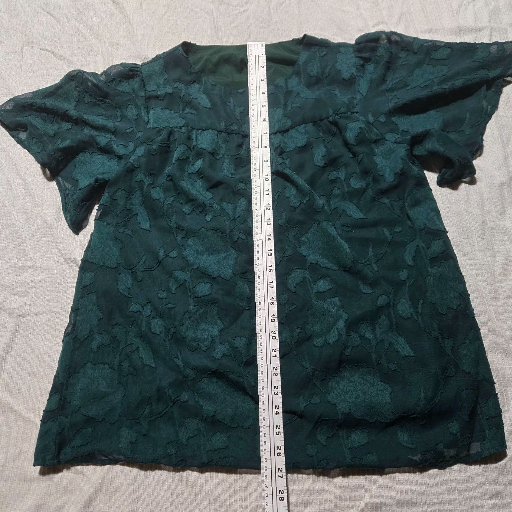 Vintage VINTAGE Shirt Green Floral Short Sleeve Button-Up Adult Women L Large Floral Pattern 60s 70s Womens Size L / US 10 / IT 46 - 6 Thumbnail