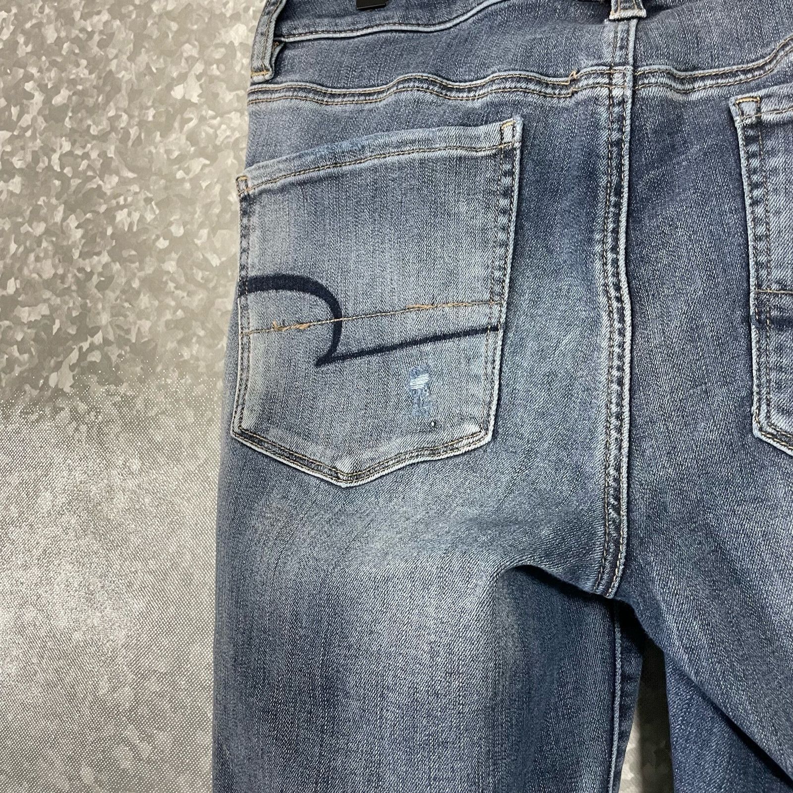 American Eagle Outfitters American Eagle Women's Distressed Hi-Rise Jegging Jeans - 8 Size 30" / US 8 / IT 44 - 10 Thumbnail