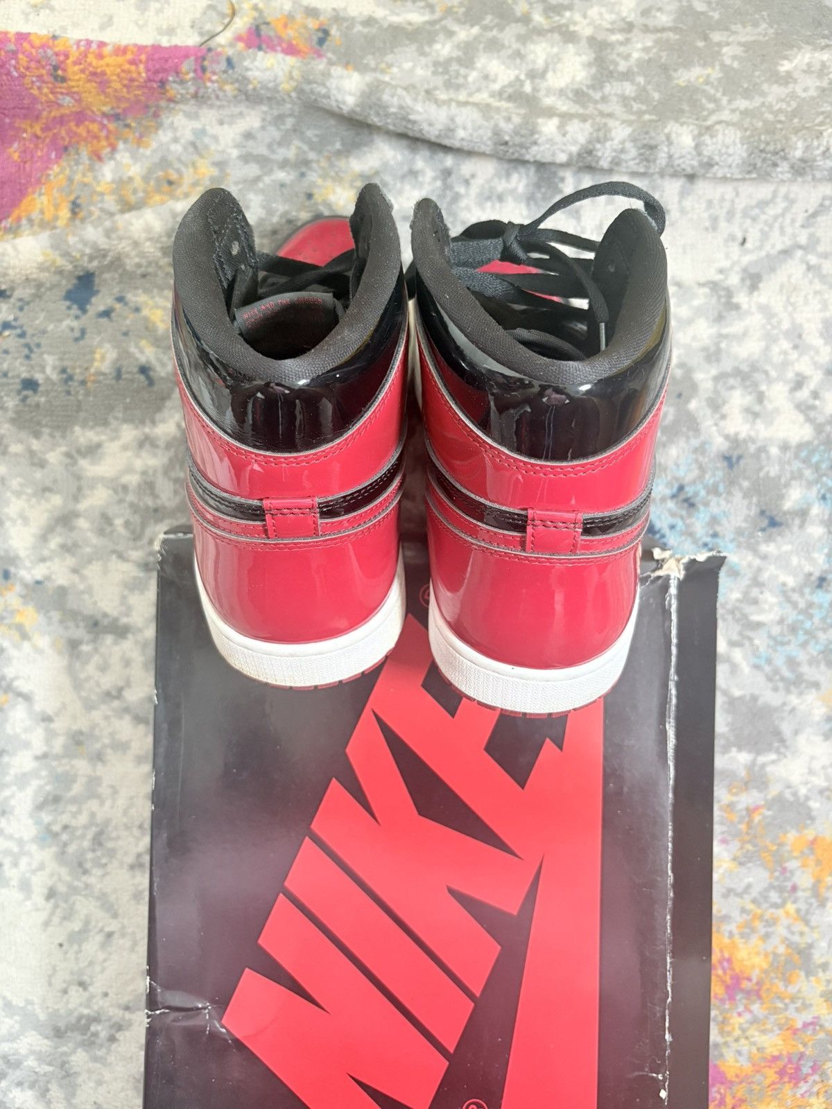 Jordan Brand Air Jordan Retro 1 Patent Bred size 11.5 Size US 11.5 / EU 44-45 - 5 Thumbnail