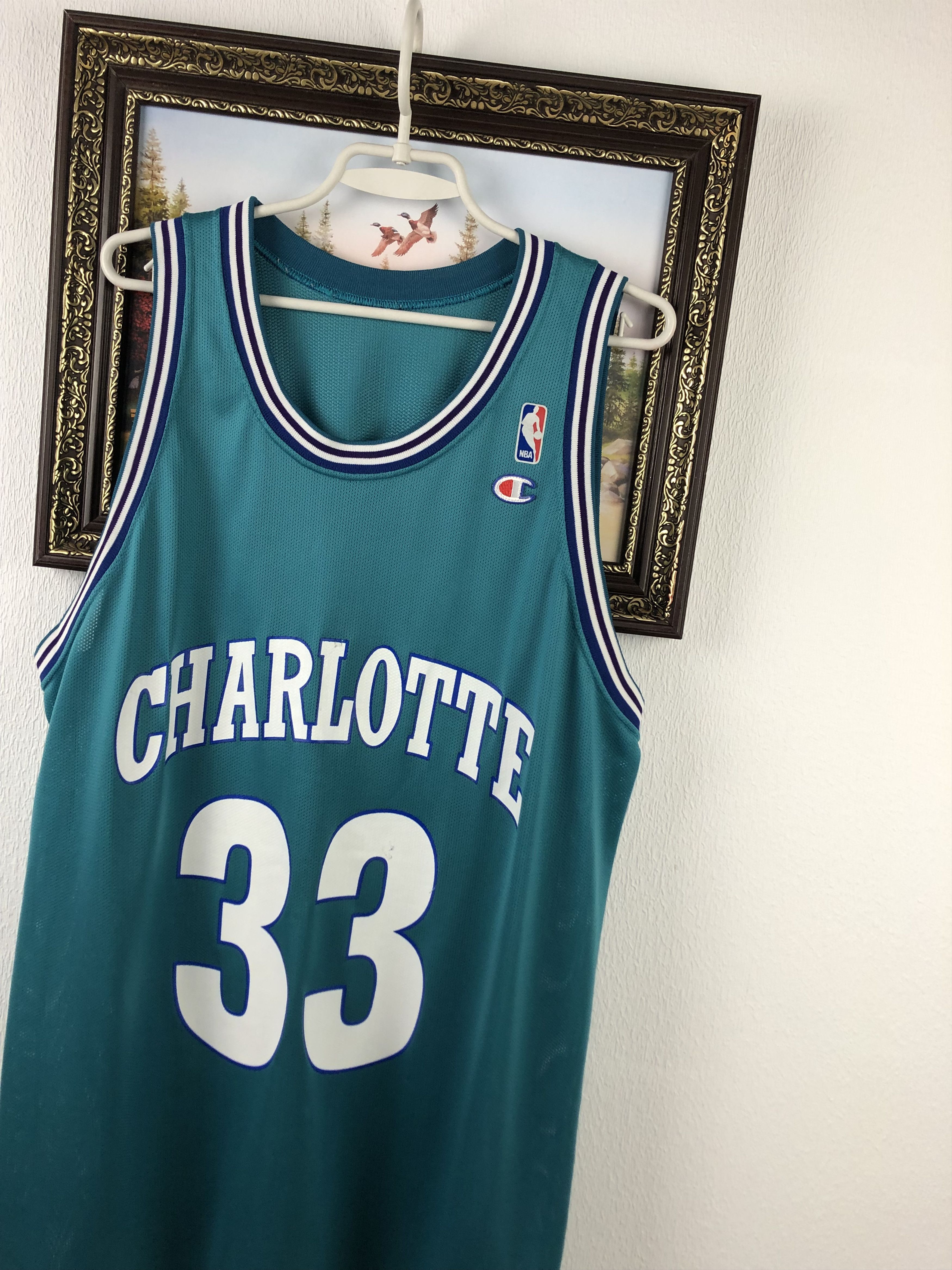 Champion Vintage Mourning Charlotte Hornets Jersey Champion Shirt Size US XL / EU 56 / 4 - 4 Thumbnail