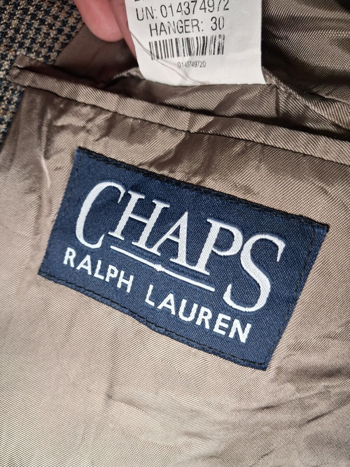 Polo Ralph Lauren Chaps Ralph Lauren Sport Coat 42XL Beige Houndstooth Silk Size 42L - 2 Thumbnail