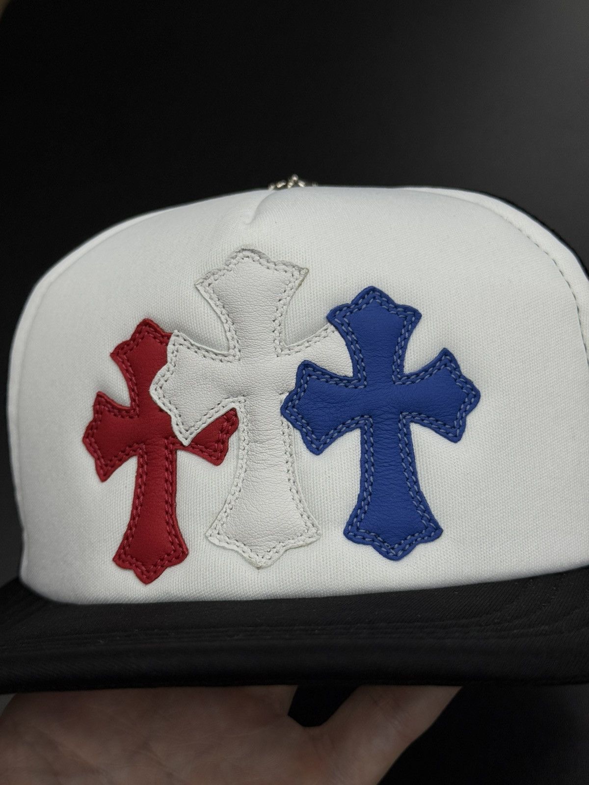 Chrome Hearts Chrome Hearts Triple Leather USA Cross SnapBack (NEW) Size ONE SIZE - 15 Thumbnail