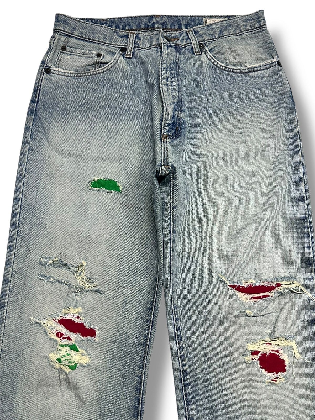 Wrangler Authentic Wrangler Baggy Jeans With Patch Distressed Faded Size US 31 - 3 Thumbnail