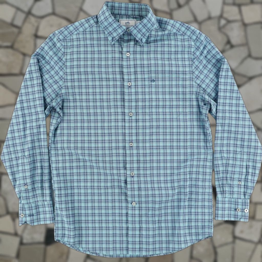 Southern Tide Southern Tide Intercoastal Nylon Plaid Button Down Shirt Blue Men's S Size US S / EU 44-46 / 1 - 1 Thumbnail