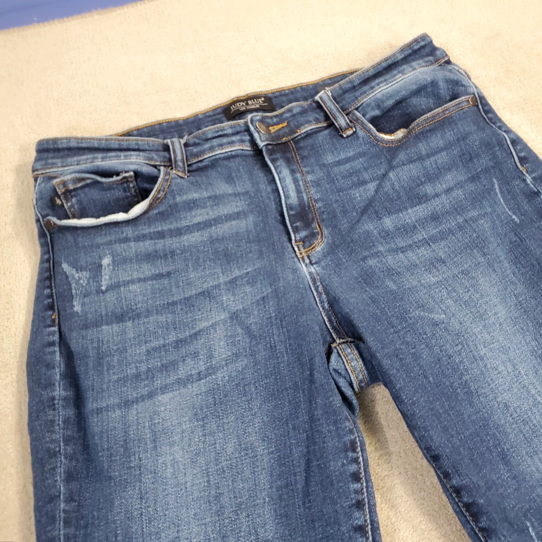 Denime Judy Blue Jeans Pants Womens Slim Fit 32 32x29 Denim Dark Wash Casual Stretch Pockets Logo Straight Vintage: No Size 24" / US 00 / IT 34 - 2 Thumbnail