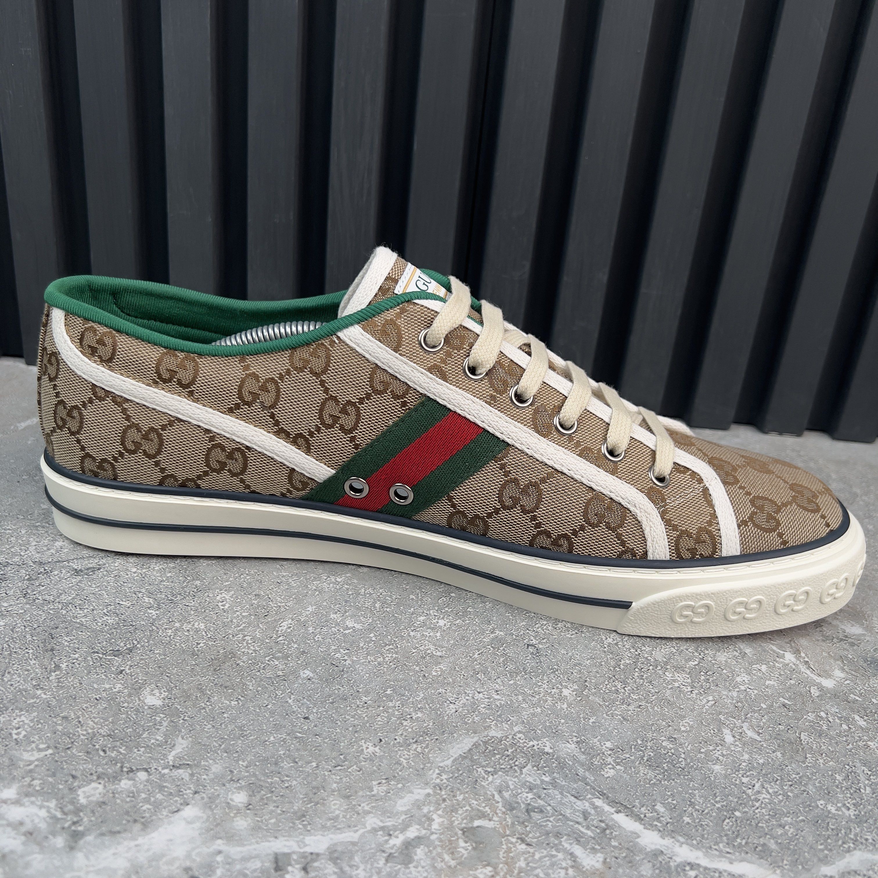 Gucci Tennis 1977 GG Low Top Sneakers Monogram Beige Fabric Size US 12.5 / EU 45-46 - 8 Thumbnail