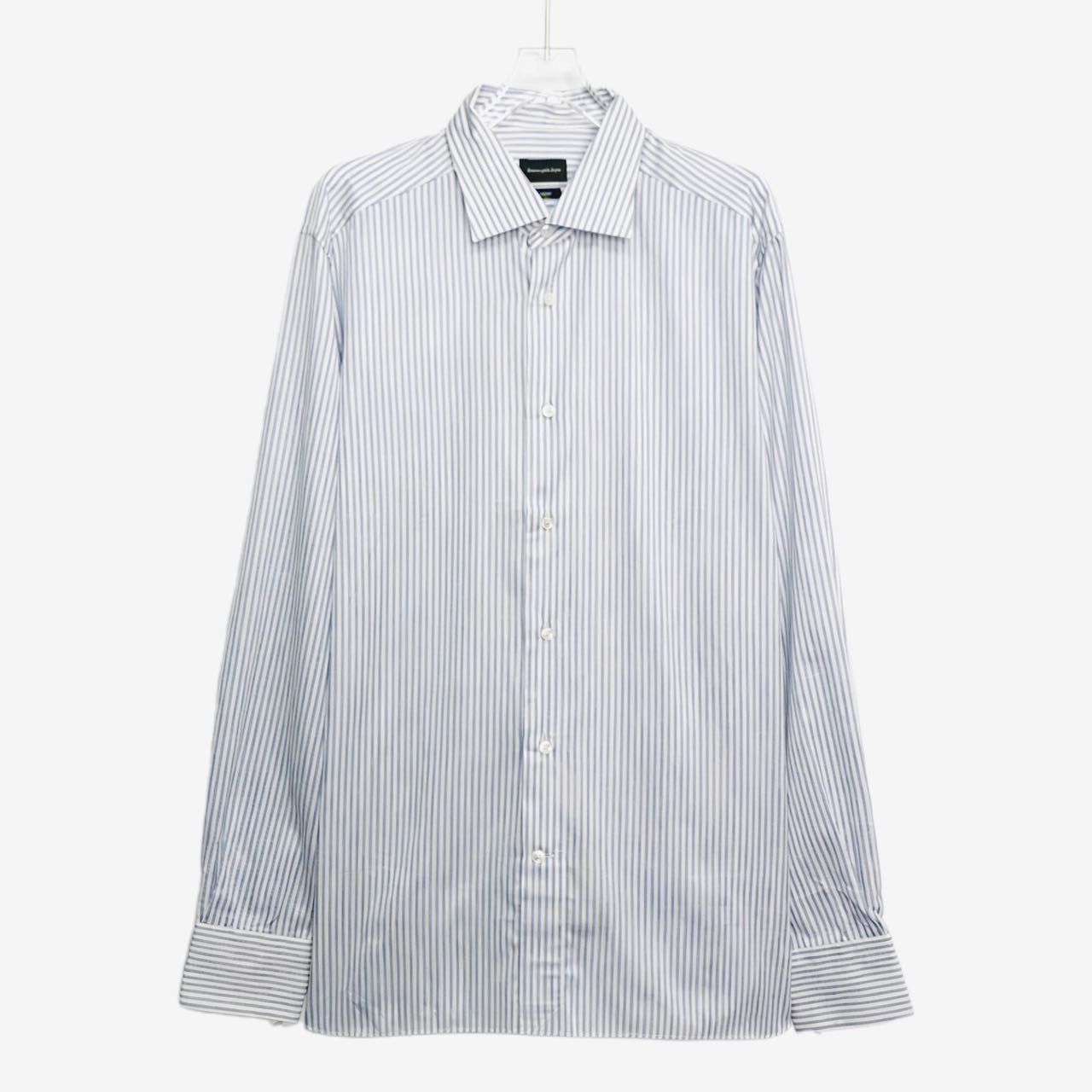 Z Zegna Zegna Striped Single-breasted Long Sleeve Shirt K26WX Size US XL / EU 56 / 4 - 1 Thumbnail