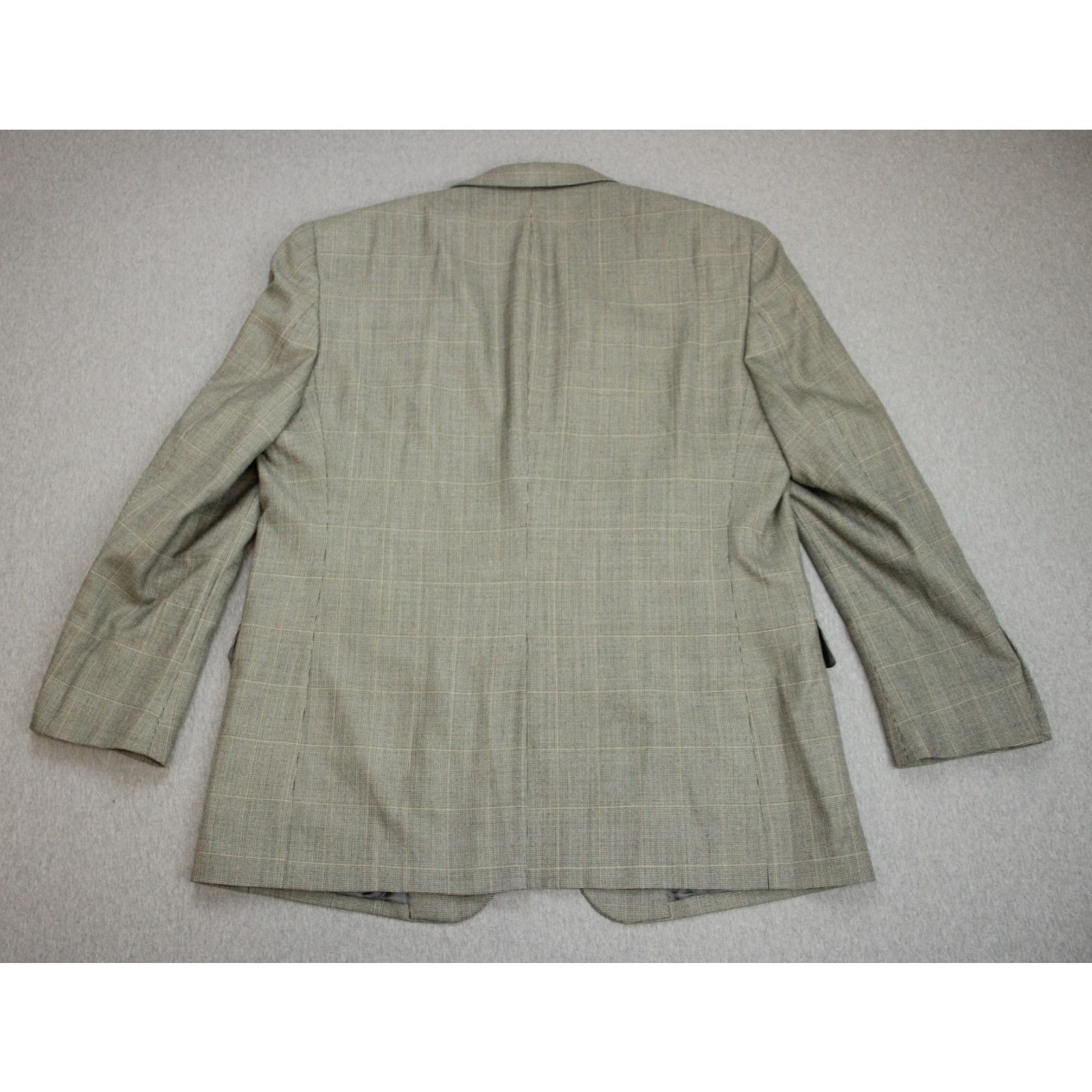 Jos. A. Bank Jos A Bank Blazer Mens Size 46R Brown Windowpane Silk Wool Size 46R - 3 Thumbnail