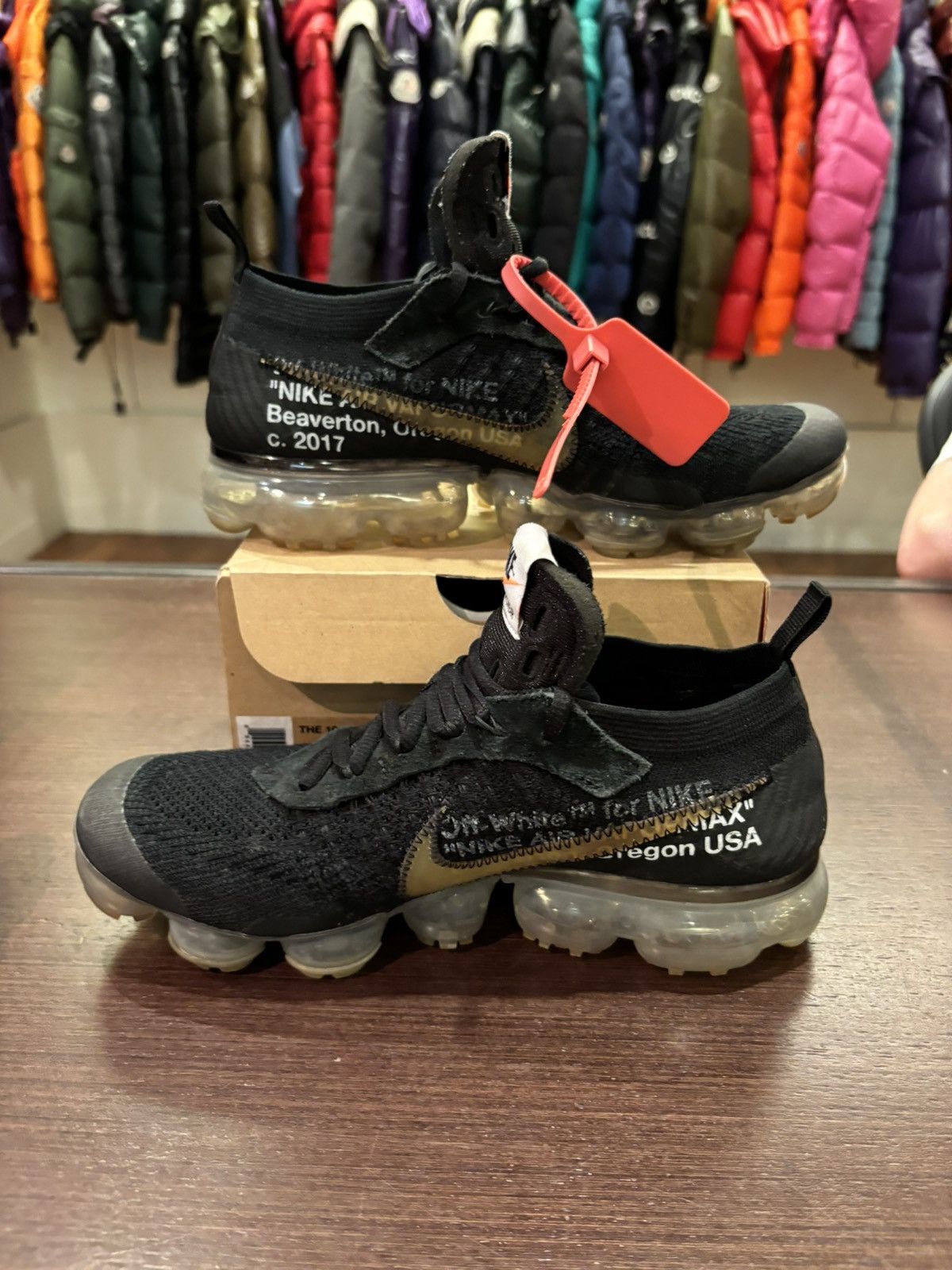 Nike × Off-White Nike Air Vapormax Off-White ‘Black’ (C) Size US 7.5 / EU 40-41 - 4 Thumbnail