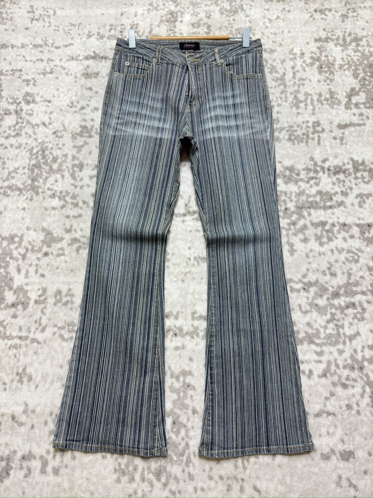 Japanese Brand Japanese Oririn Hickory Stripe Bootcut Archive Denim Jeans Size US 29 - 1 Thumbnail