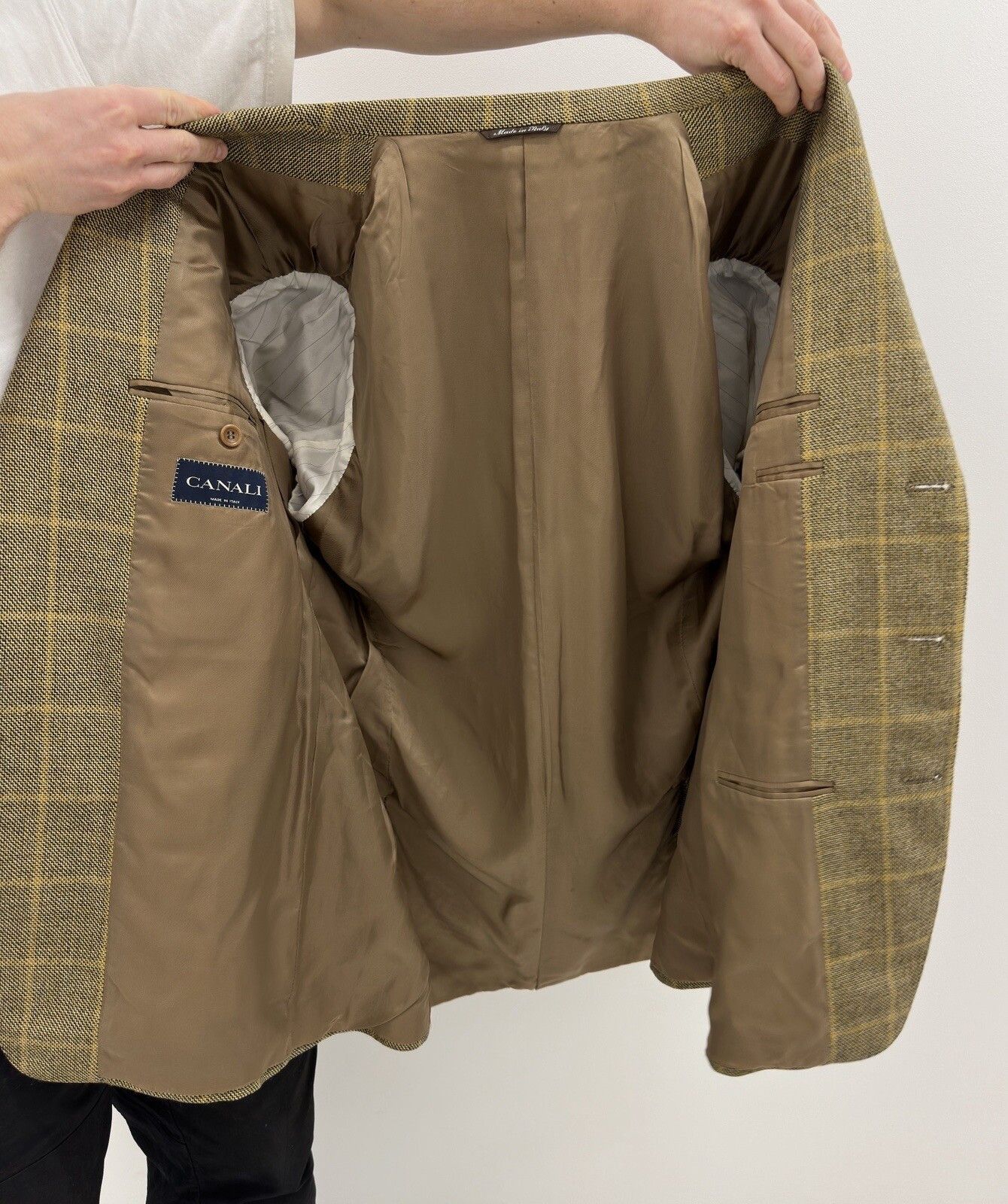 Canali CANALI wool checkedplaid blazer mens jacket IT-52R US-42R Size 52R - 13 Thumbnail
