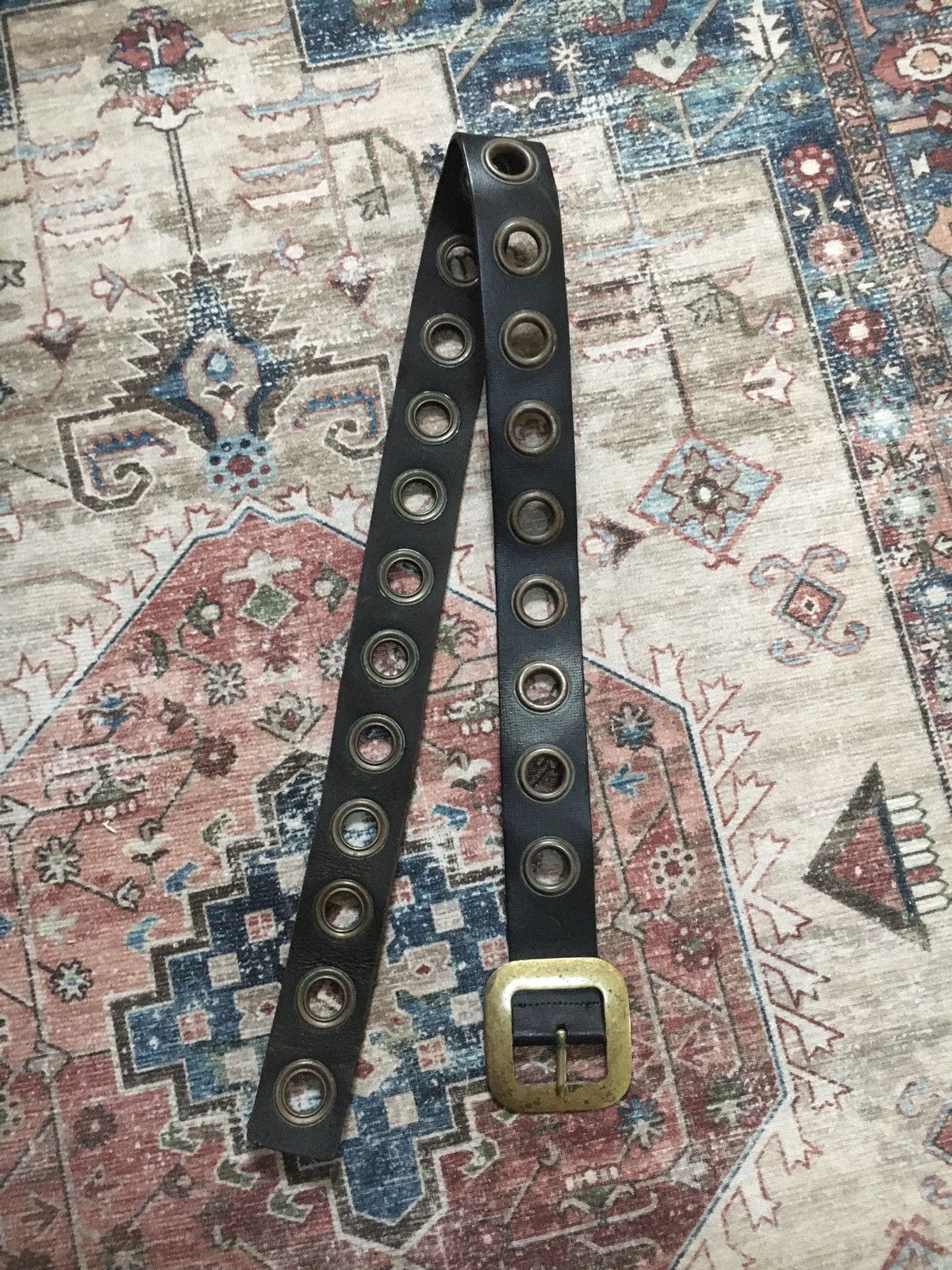 If Six Was Nine Black Leather Ringger Belt Size ONE SIZE - 1 Thumbnail