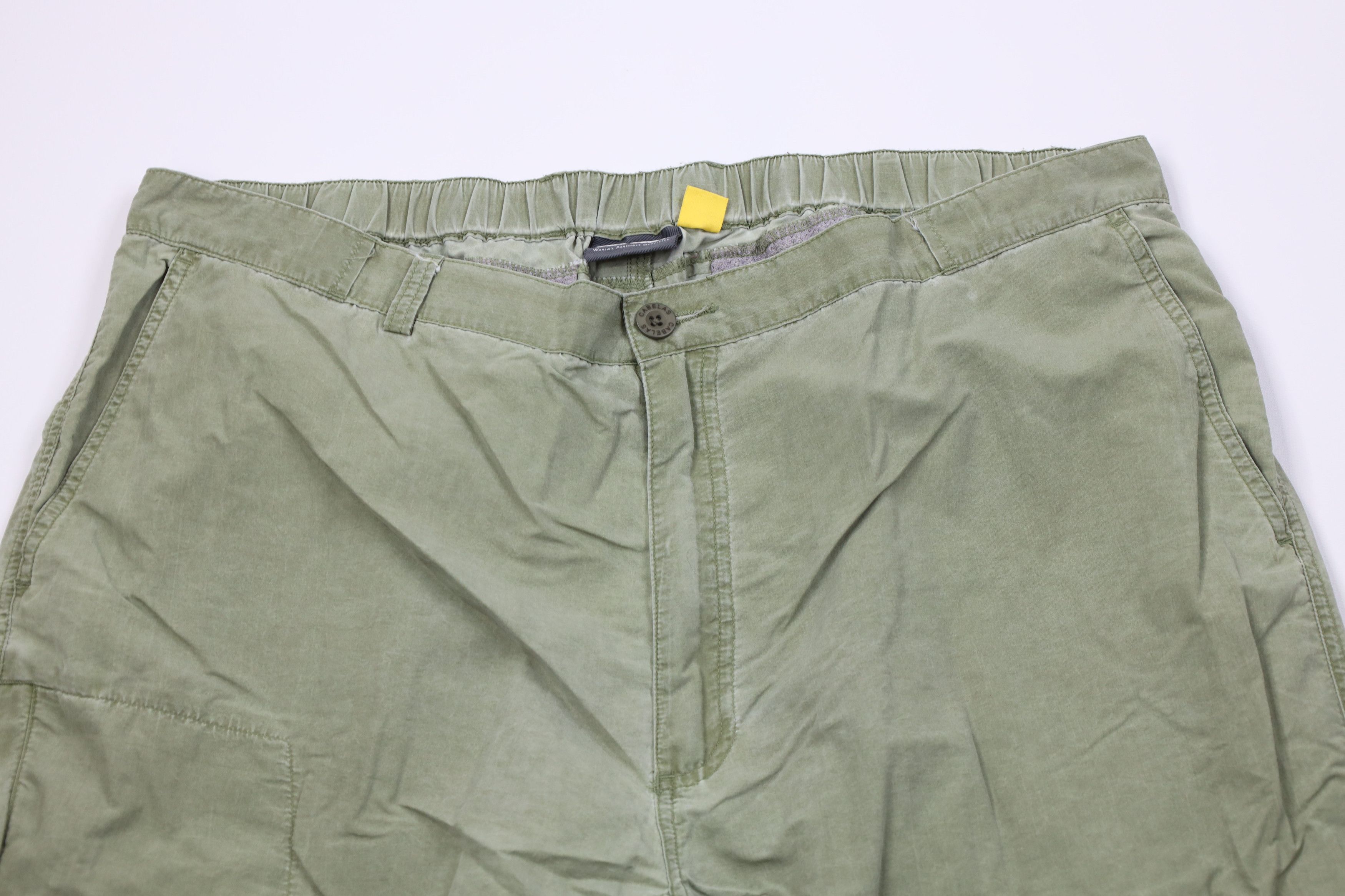 Cabelas Vintage Y2K Cabelas Stonewash Wide Leg Cargo Pants Green Size US 42 / EU 58 - 2 Thumbnail