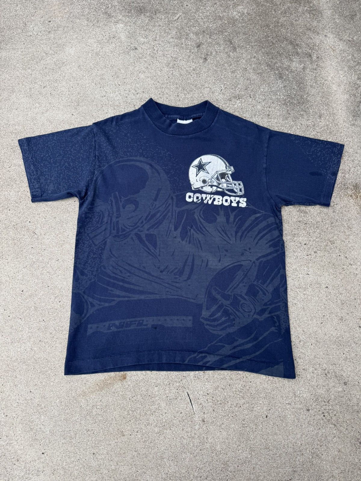 NFL × Vintage Vintage 90’s NFL Dallas Cowboys Navy AOP Graphic Tee Small Size US S / EU 44-46 / 1 - 1 Thumbnail