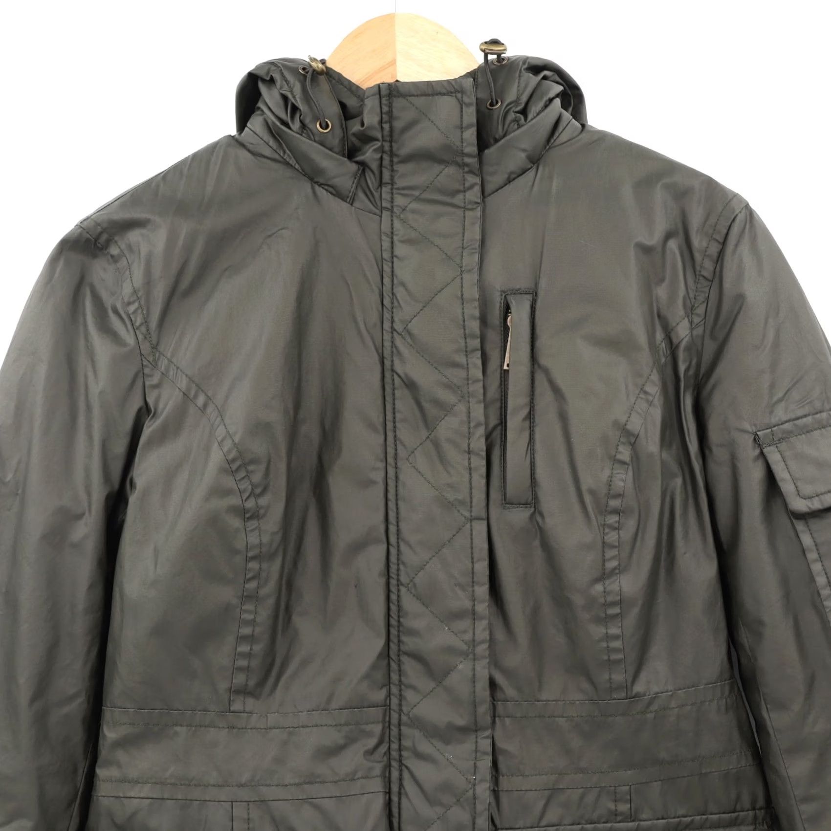 Pendleton Pendleton Women’s Waxed Cotton Hooded Jacket Dark Green XS Hooded All Seasons Rain Coat with Pockets Slim Regular Fit Long Sleeve Size XS / US 0-2 / IT 36-38 - 4 Thumbnail