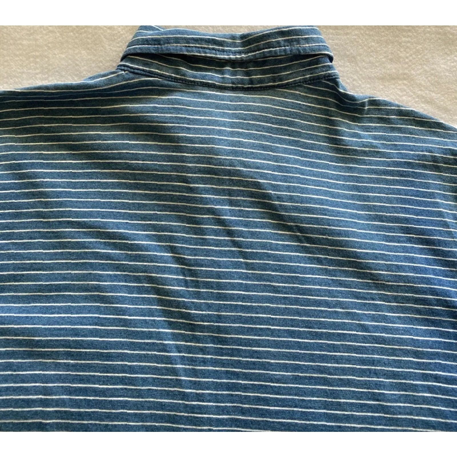 Vintage St. John's Bay Polo Shirt Men’s XXL Deep Aqua Stripes Lightweight / 17-37 Polo Shirt Mens XXL Deep Aqua Stripes Lightweight Sports Golf Tennis Casual Size US XXL / EU 58 / 5 - 7 Thumbnail