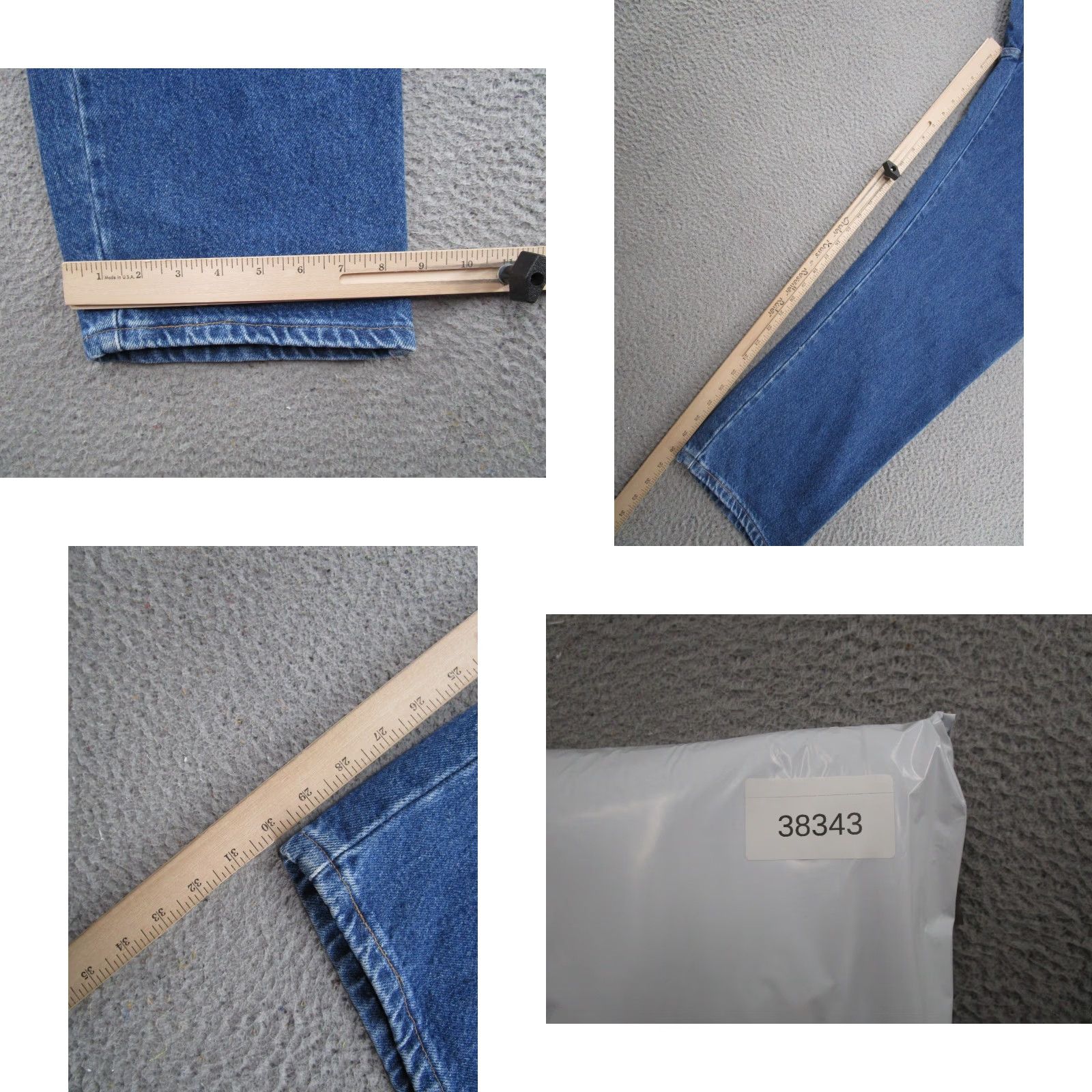Wrangler VINTAGE Wrangler Jeans 44x30 USA 80s Band Biker Cars City College Cowboy Grunge Hip Hop Leather Logo 5-Pocket Straight Fit Medium Blue Size US 44 / EU 60 - 9 Thumbnail