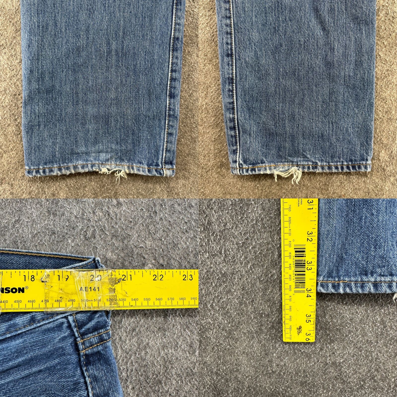 Levi's Levi's 501 Jeans Mens 38x34 Blue Straight Regular Fit Medium Wash Button Fly Jeans Mens Regular 501 Series Blue Size US 38 / EU 54 - 9 Thumbnail
