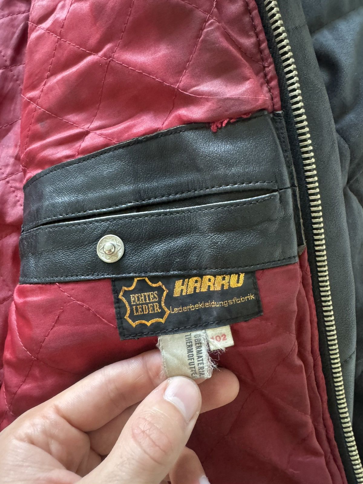 Vintage Vintage 90s Leather Racing Jacket Avant Garde Germany Harru Size US M / EU 48-50 / 2 - 5 Thumbnail