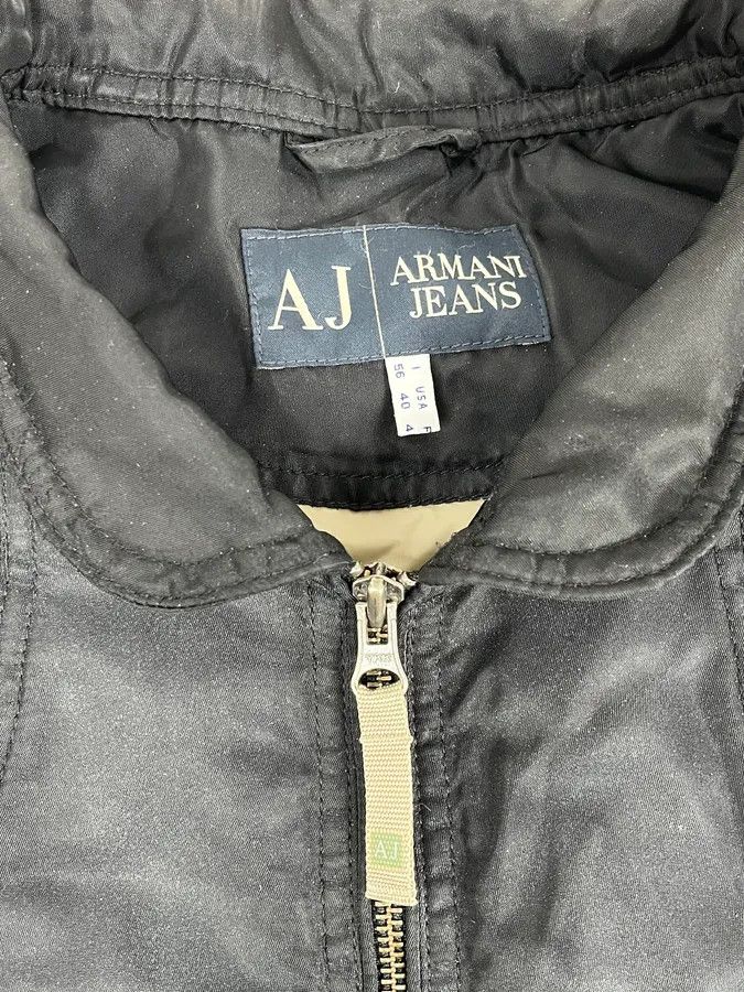 Armani 2000s Armani Faded Black Nylon Zip Multi-Pocket Bomber Jacket Size US L / EU 52-54 / 3 - 9 Thumbnail