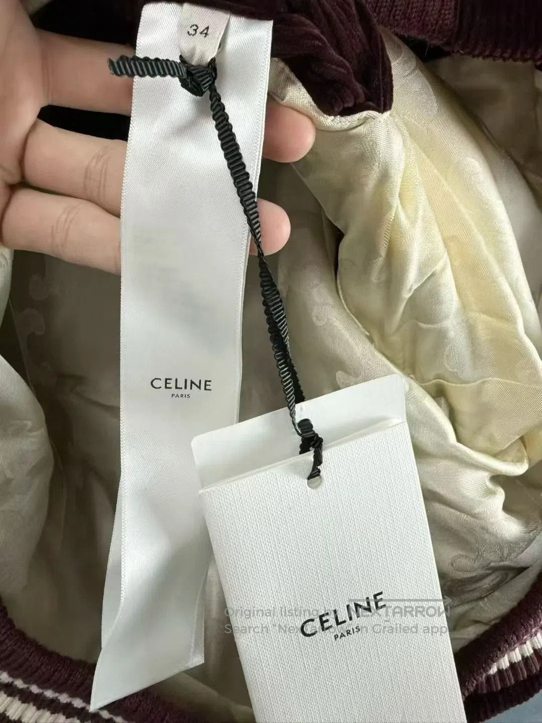 Celine Celine Burgundy Corduroy Leather Patchwork Embroidered Base Size US M / EU 48-50 / 2 - 4 Thumbnail