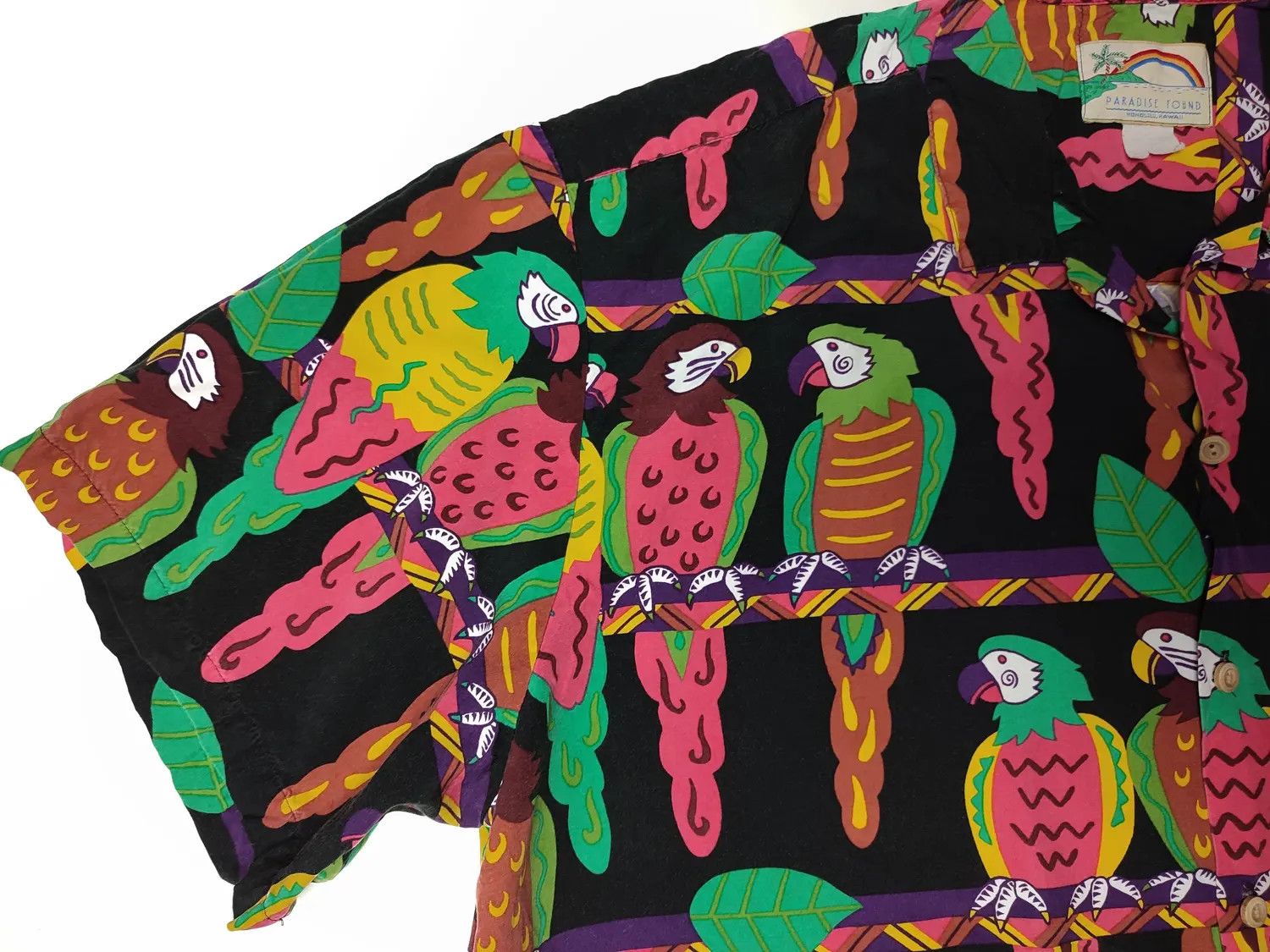 Vintage Vintage Paradise Found Hawaiian Parrots Shirt Size US XL / EU 56 / 4 - 6 Thumbnail