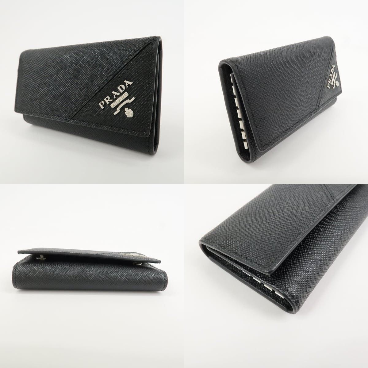 Prada Prada Saffiano Key Holder Black Size ONE SIZE - 3 Thumbnail