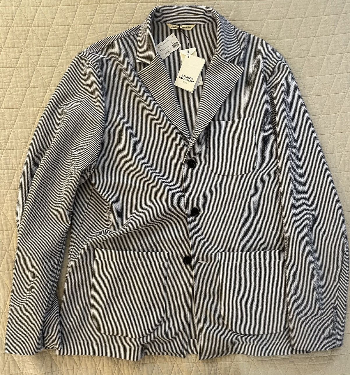 Maurizio Baldassari Soft Wool Seersucker Shacket / Jacket Size 46R - 4 Thumbnail