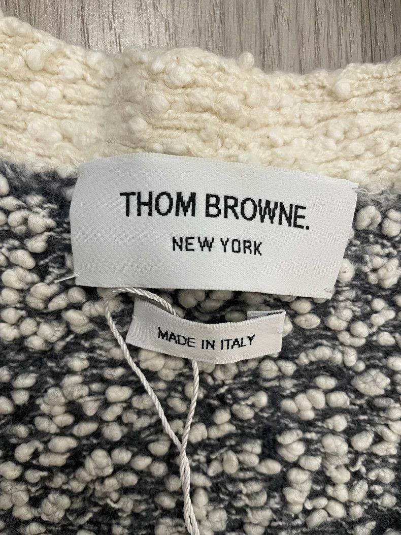 Thom Browne Thom Browne size40 Gray and white knit cardigan Size US XXS / EU 40 - 5 Thumbnail