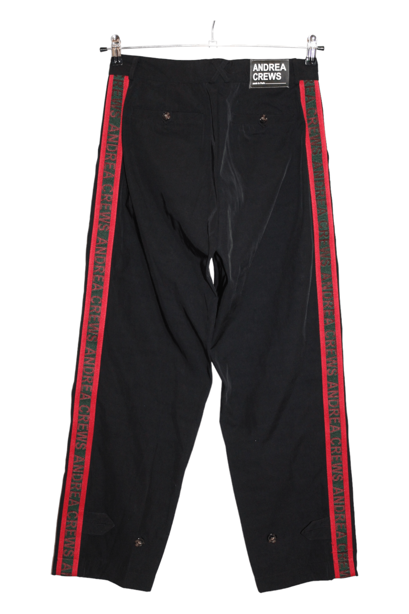 Andrea Crews Andrea Crews 100% Polyamide Logo Taped Pants Size US 31 - 12 Thumbnail