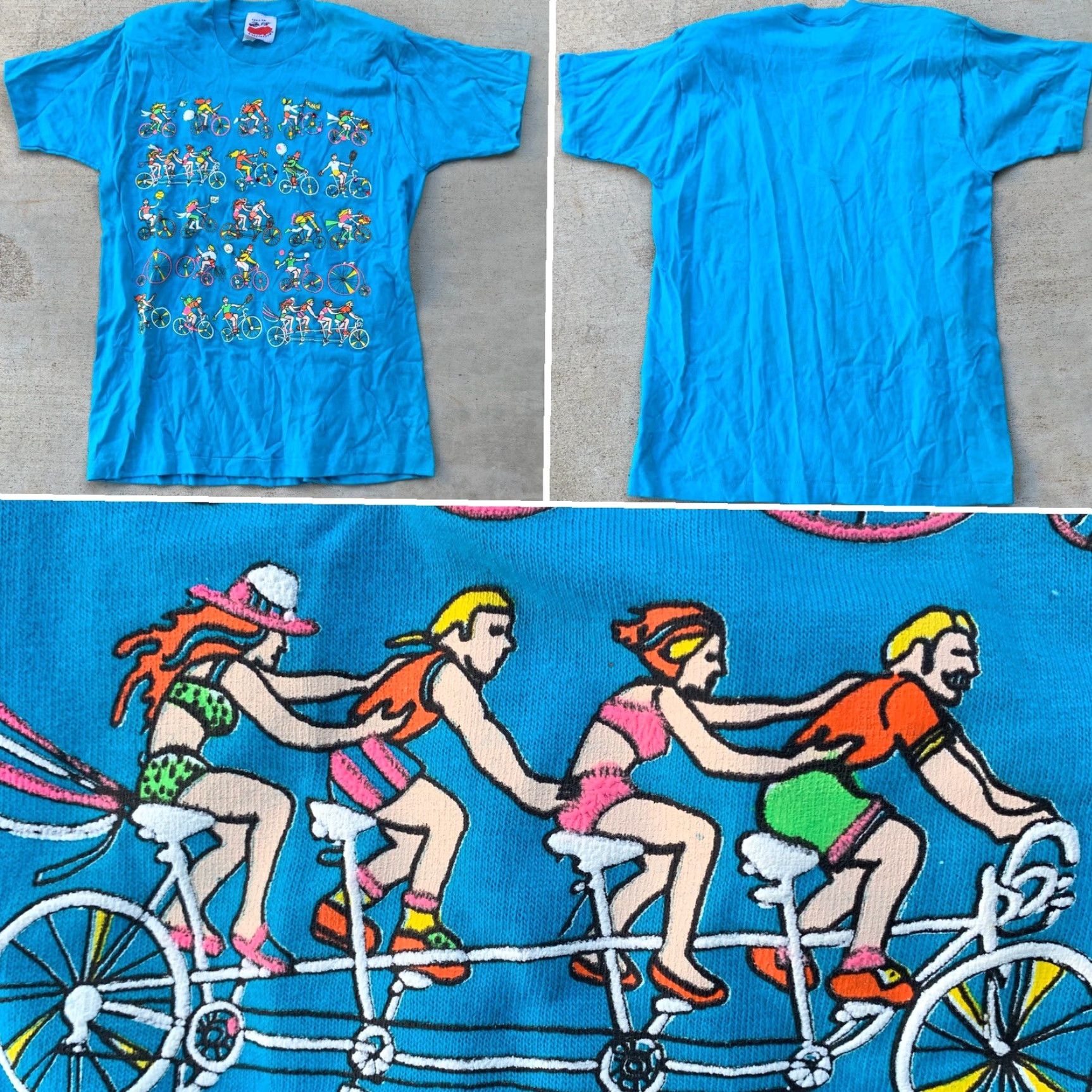 Vintage VINTAGE Eyes On California Bicycle Bicyclists Cycling T-Shirt 80s 90s One Size Size ONE SIZE - 4 Thumbnail