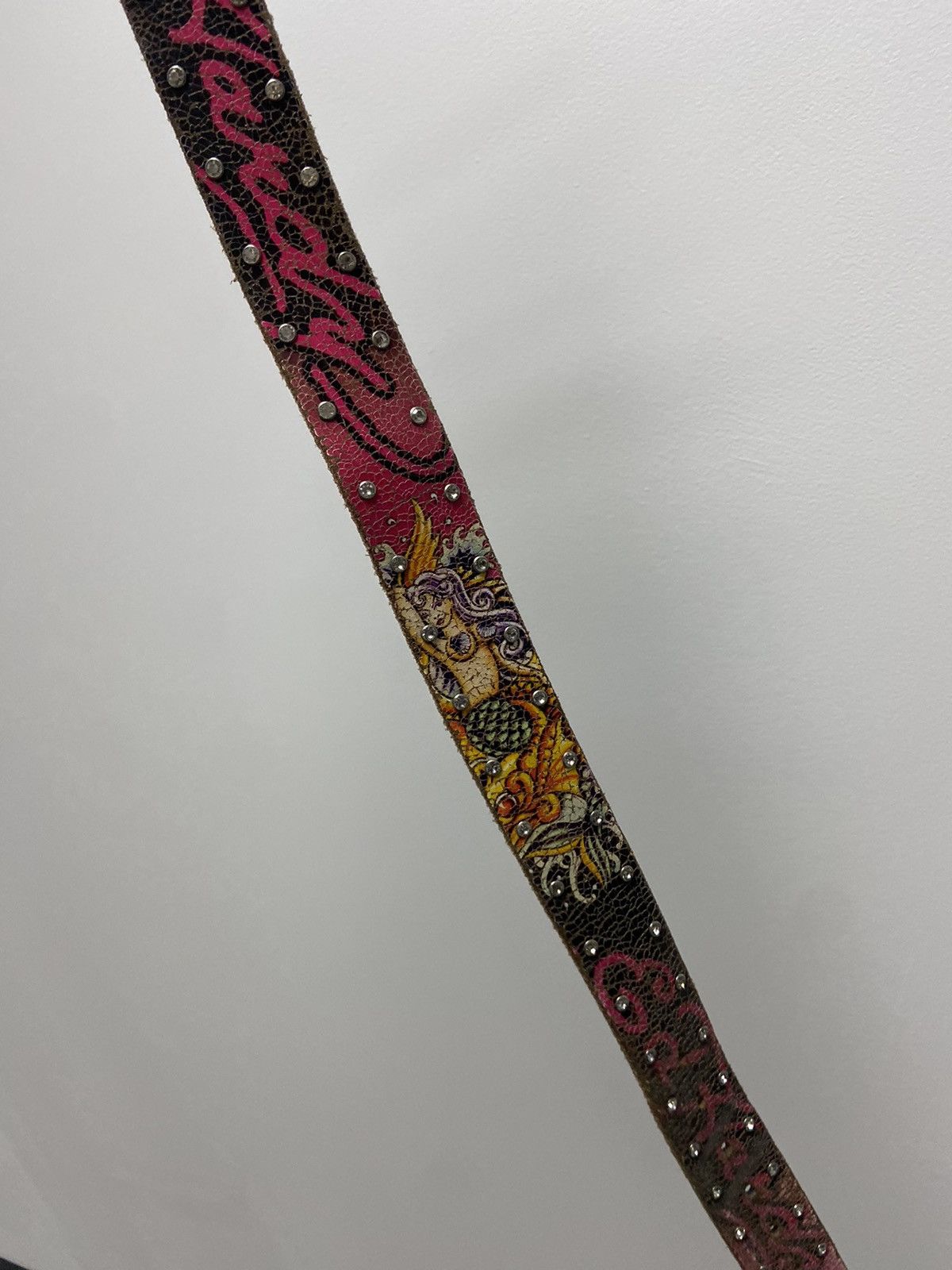 Ed Hardy × Vintage Ed Hardy Vintage All Print Belt Skull Tattoo Y2K leather Size ONE SIZE - 4 Thumbnail