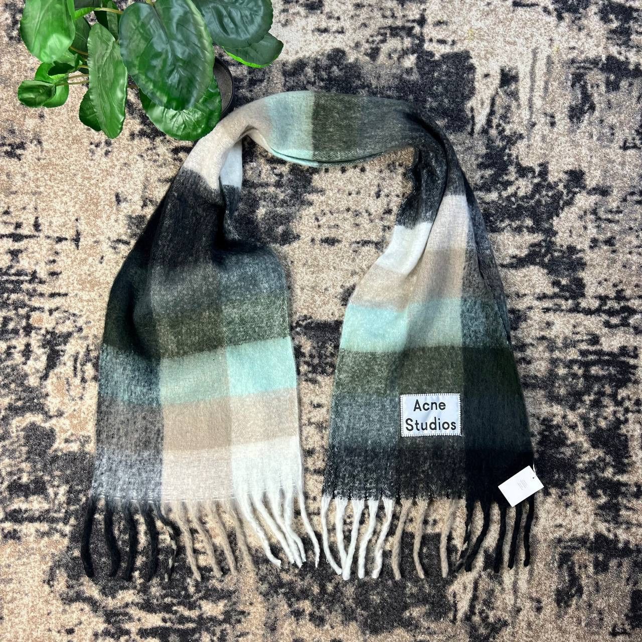 Acne Studios Acne Studios Alpaca/wool Scarf Big Logo Checkered Size ONE SIZE - 3 Thumbnail