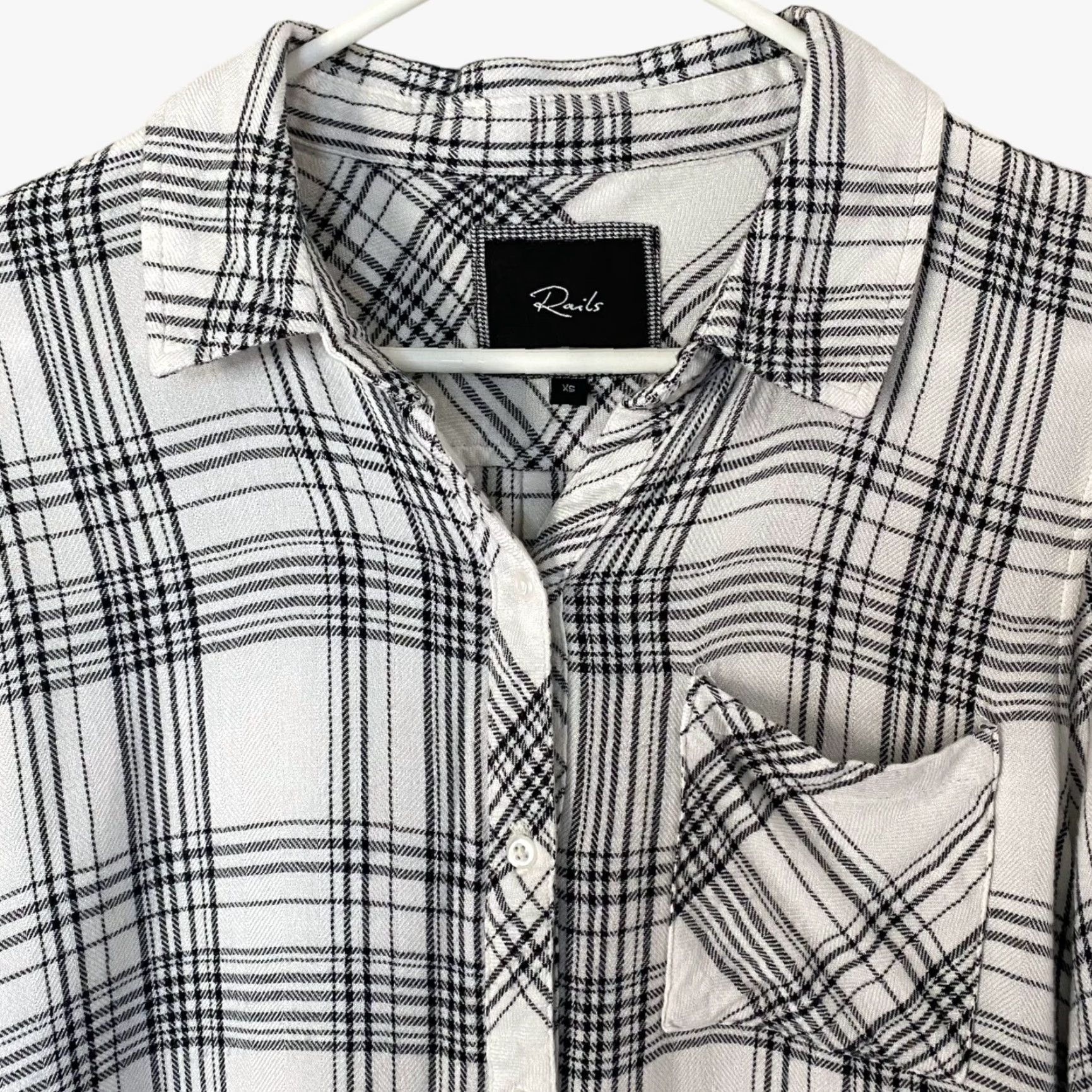 Rails VINTAGE Rails Hunter Plaid Button-Up Shirt Women's XS White Black Long-Sleeve Pocket Size XS / US 0-2 / IT 36-38 - 5 Thumbnail