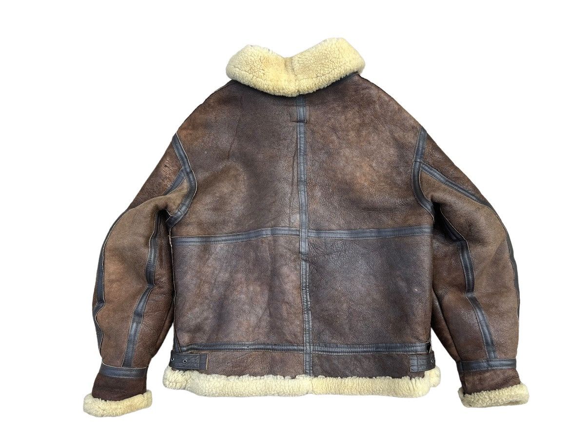 Vintage Vintage 80s Distress Patina Sheep Leather B-3 Flight Jacket Size US M / EU 48-50 / 2 - 2 Thumbnail