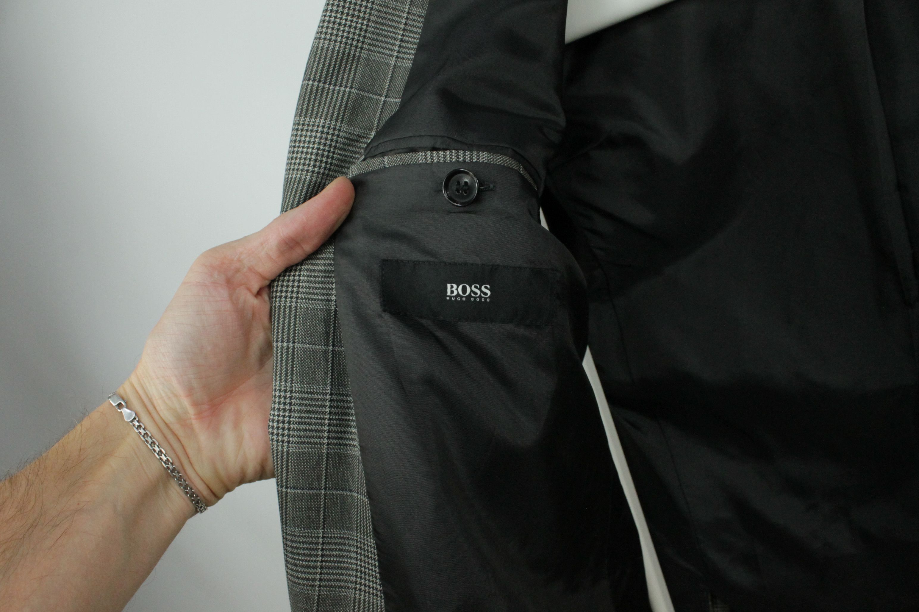 Hugo Boss Hugo Boss Rhett Gray Check Wool Blazer Jacket Men's Size US L / EU 52-54 / 3 - 8 Thumbnail